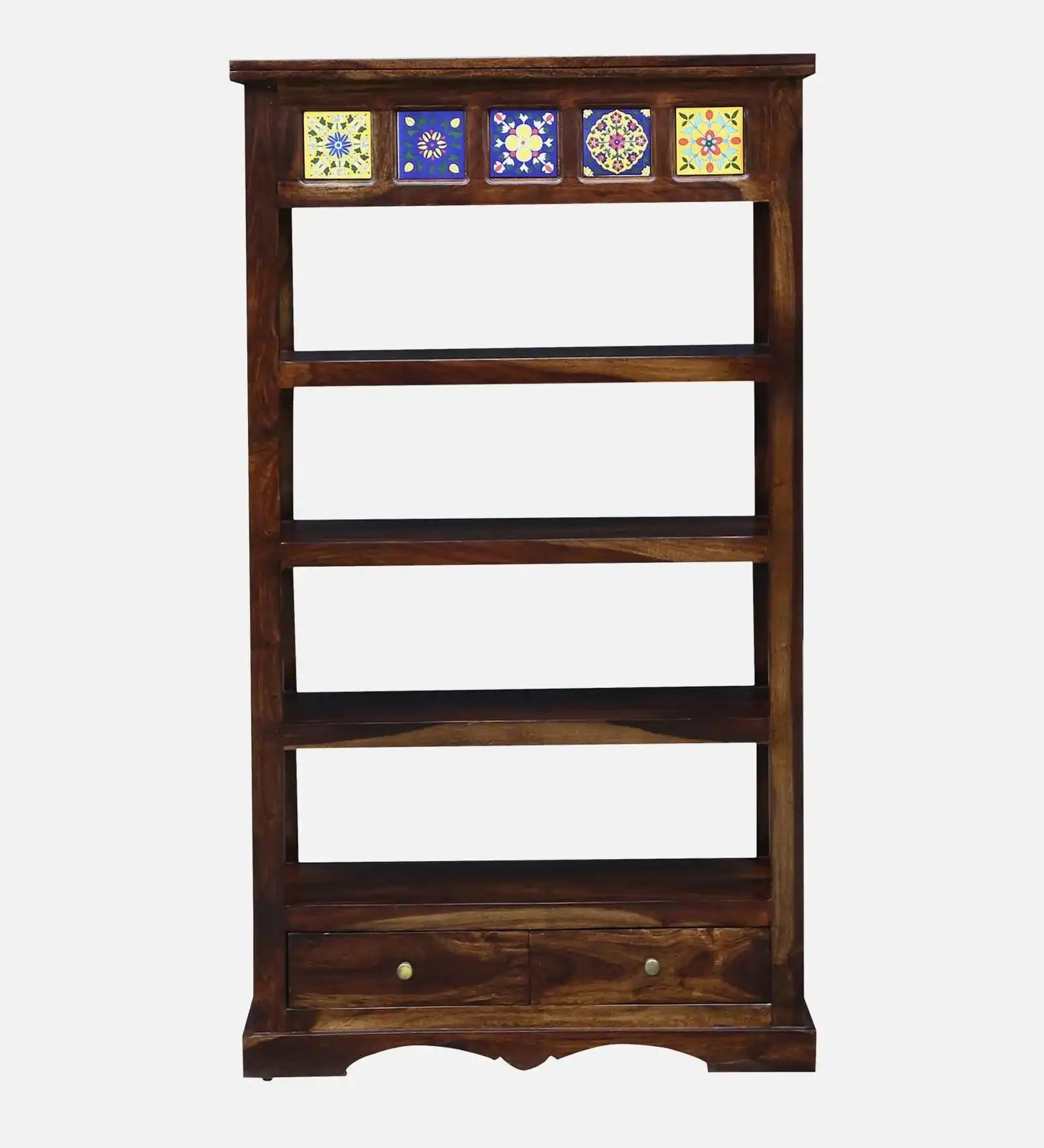 Solid wood bookshelf sheesham bookcase for living room display storage