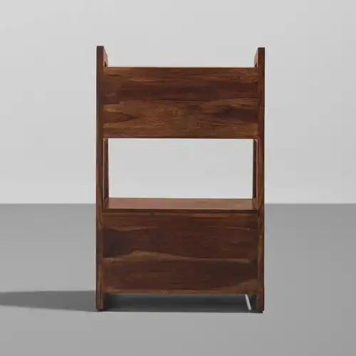 Solid wood display rack sheesham bookshelf compact storage unit India