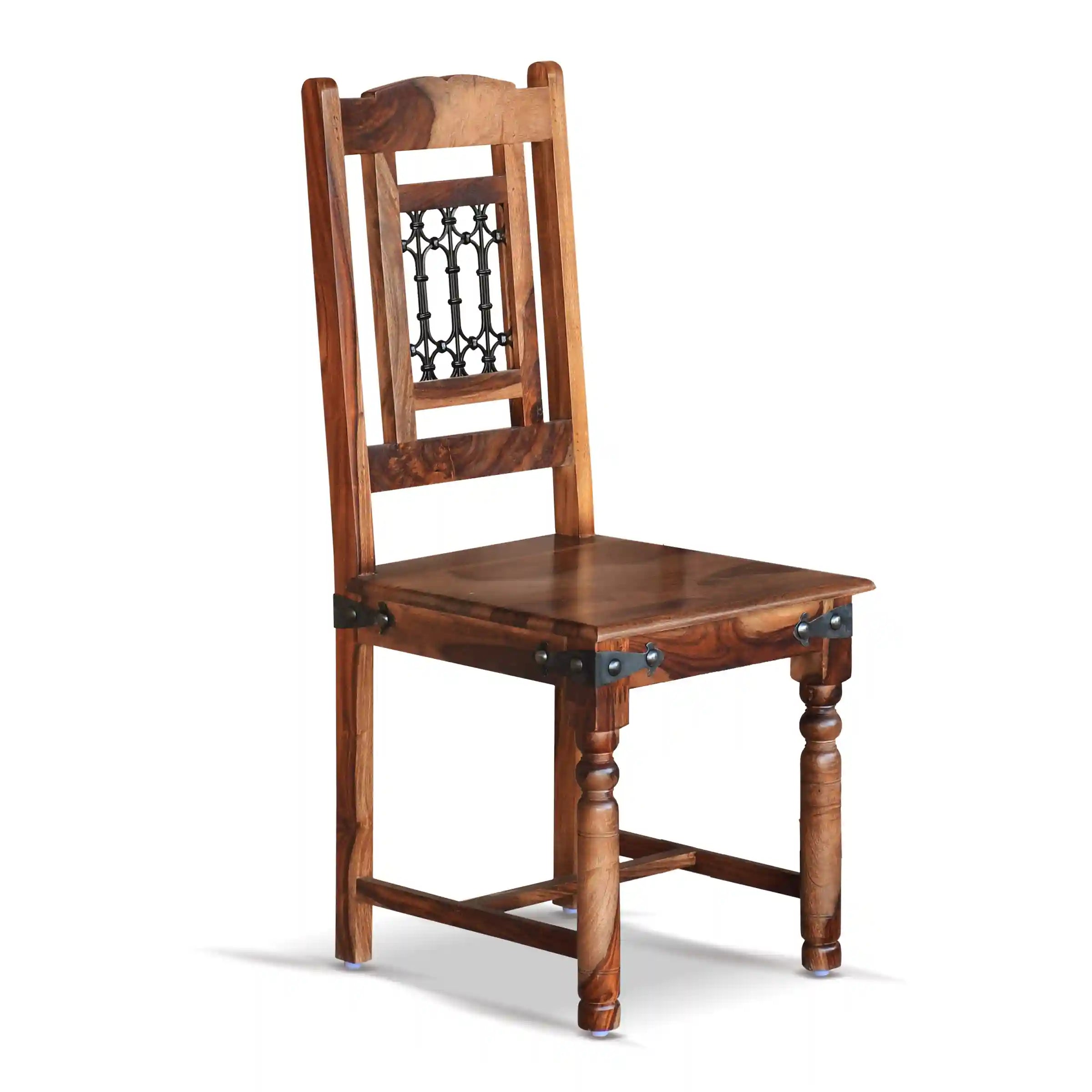Solid wood Haveli six-seater dining set with bench handcrafted premium furniture India