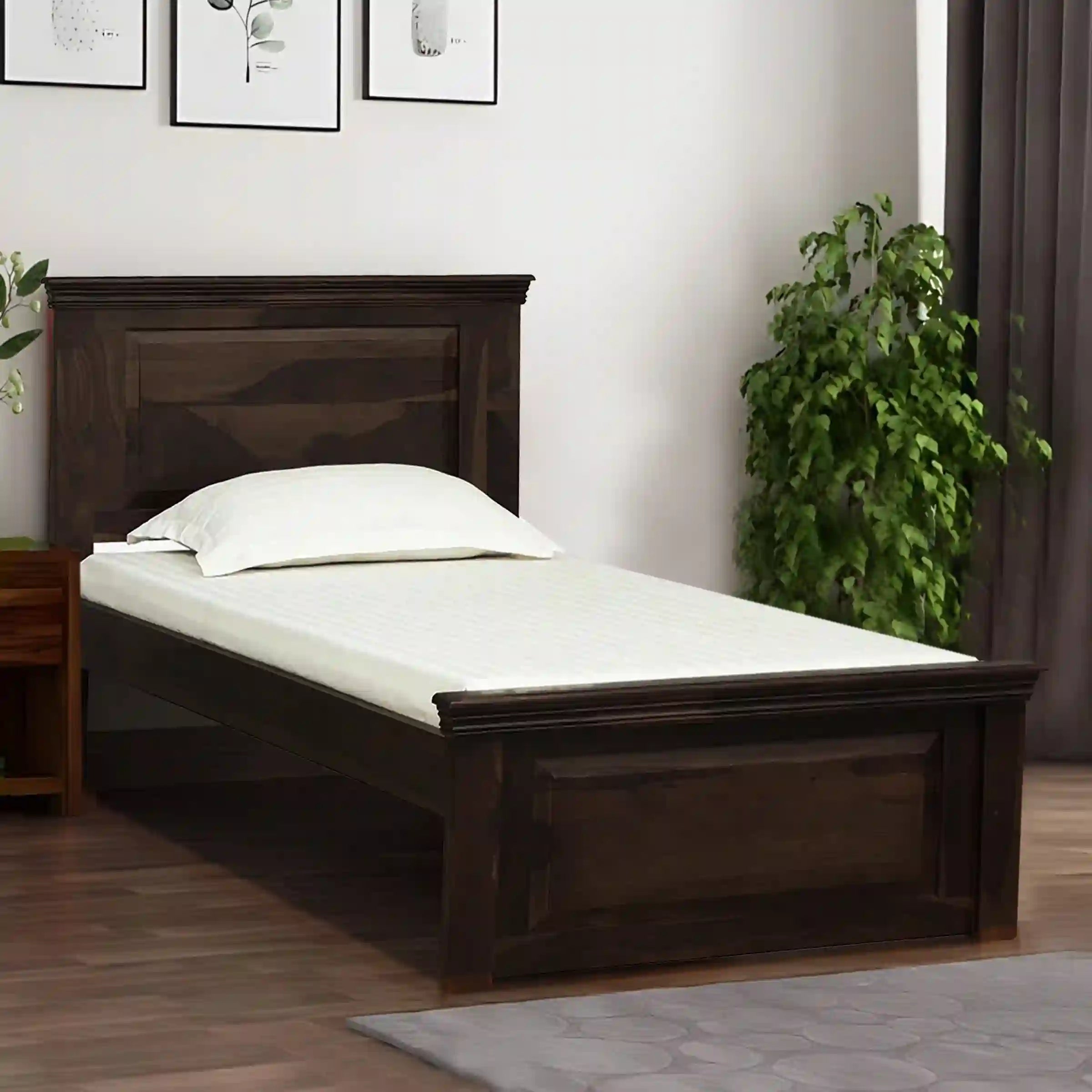 Solid wood single bed Kanishka modern bedroom bed design India
