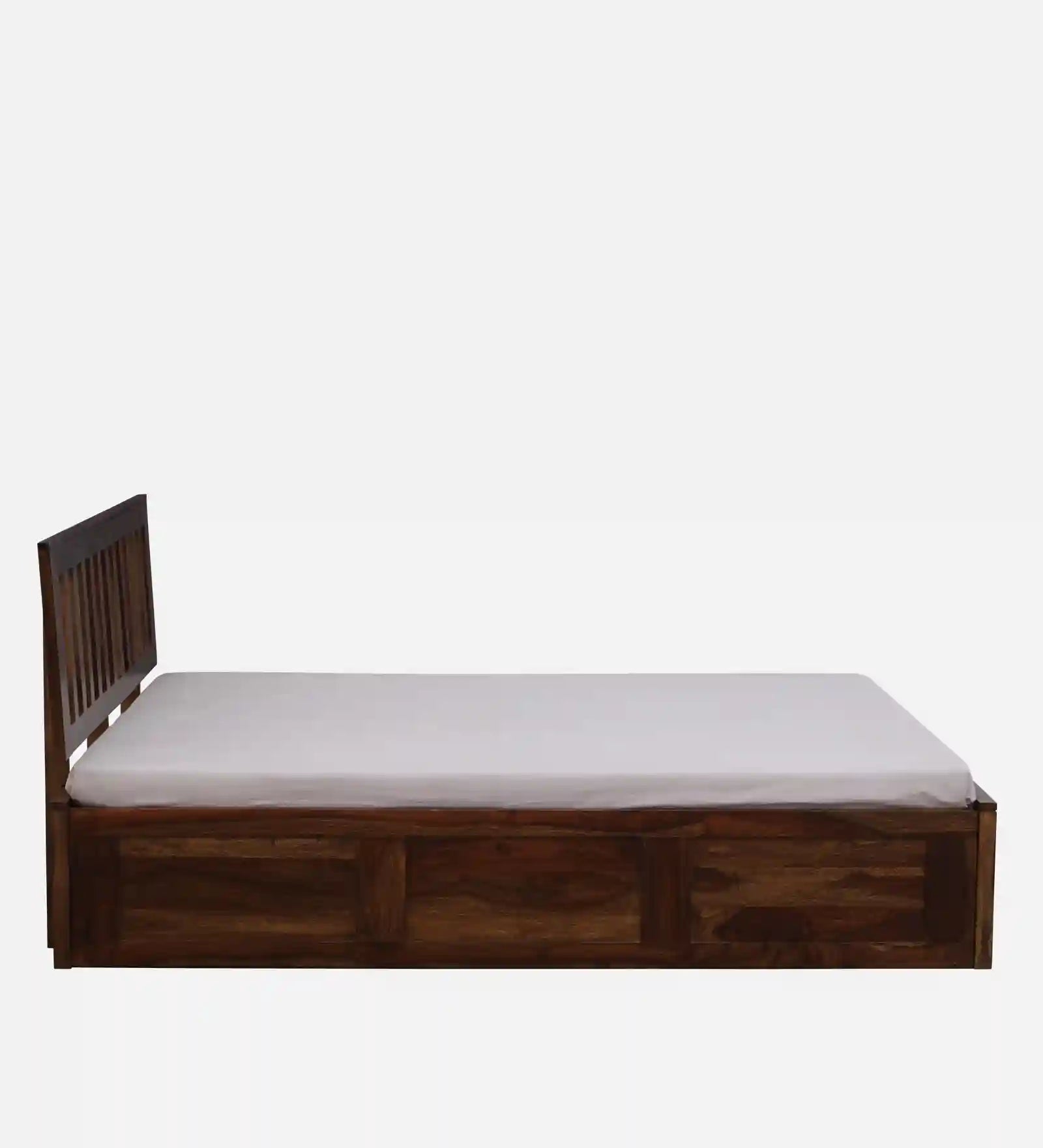 Solid wood single bed with storage Vriksha design durable bed frame India