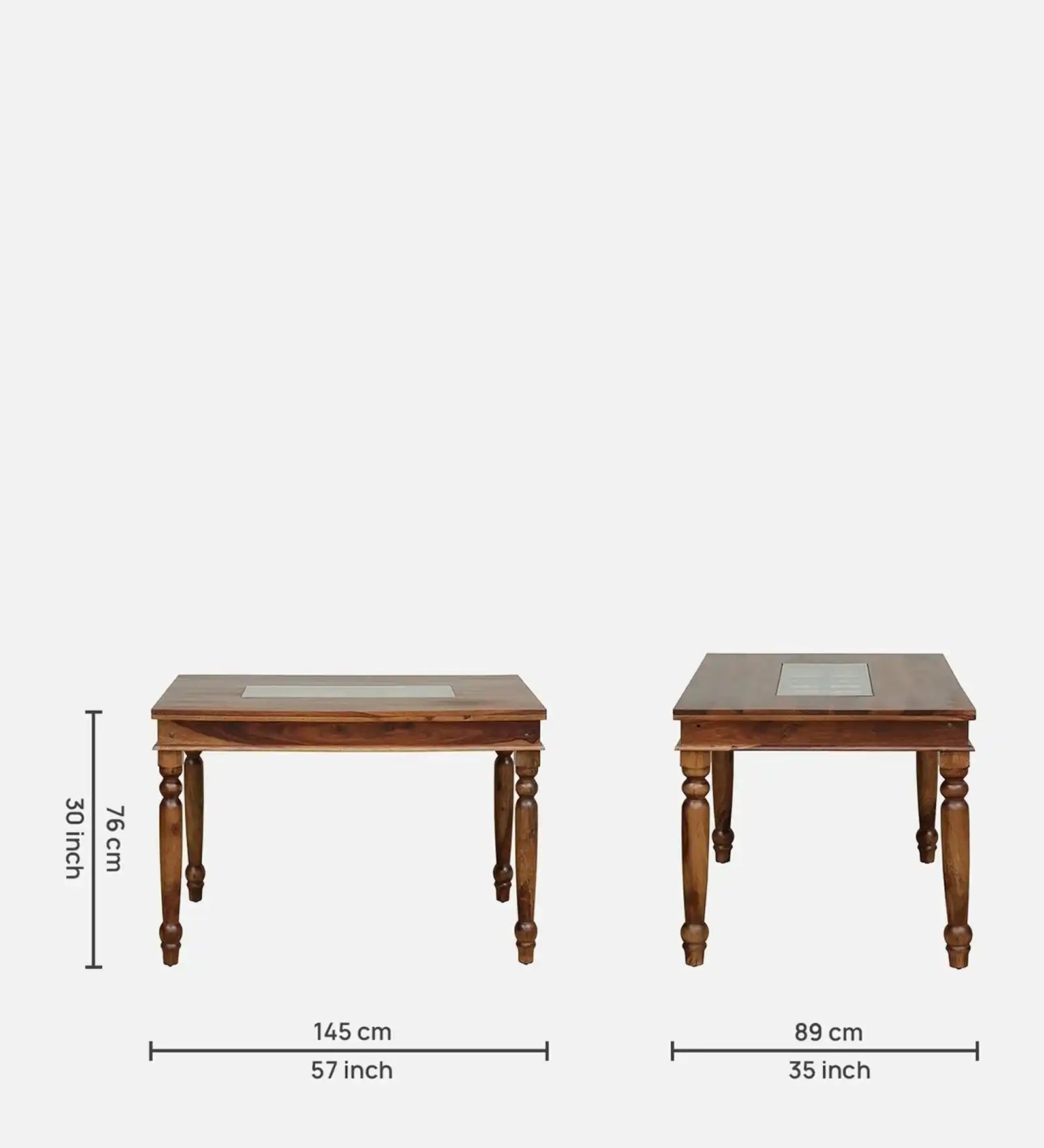 Solid wood six-seater dining set with cushioned chair handcrafted premium furniture India