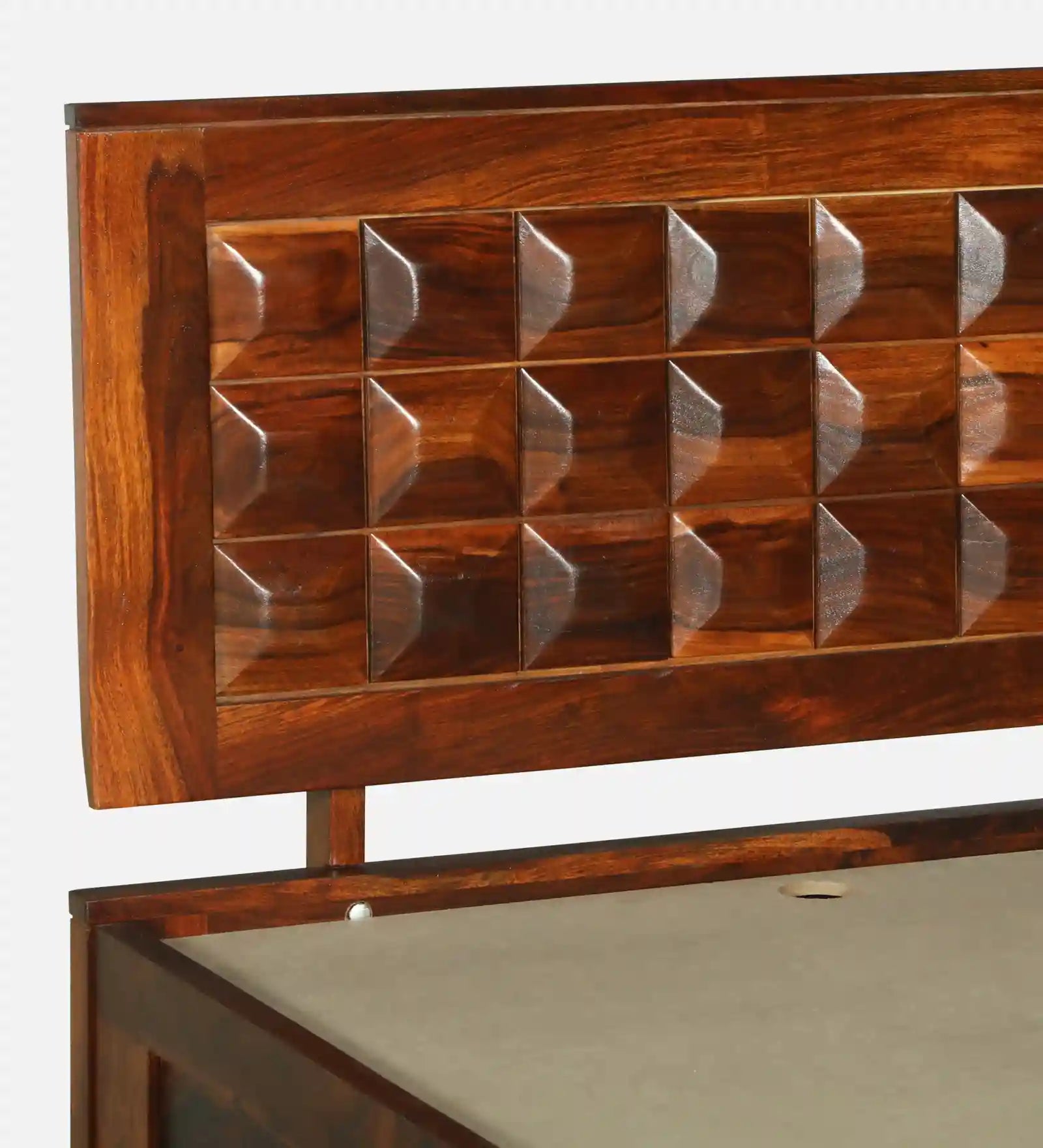 Tejas Solid Sheesham Wood Single Bed With Storage