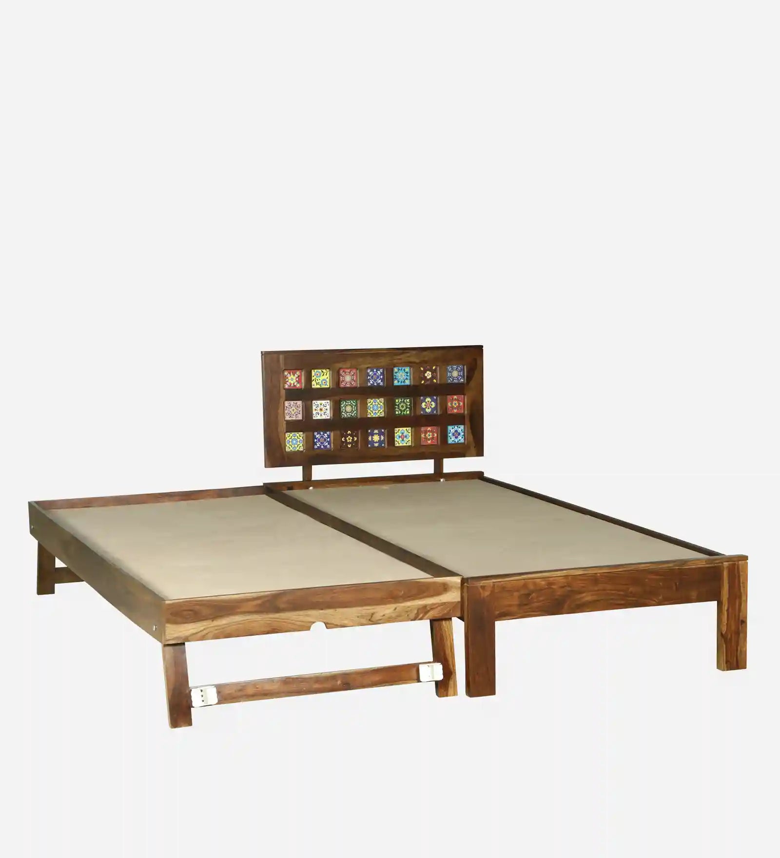 Solid wood trundle bed single size Anamika guest bed design India