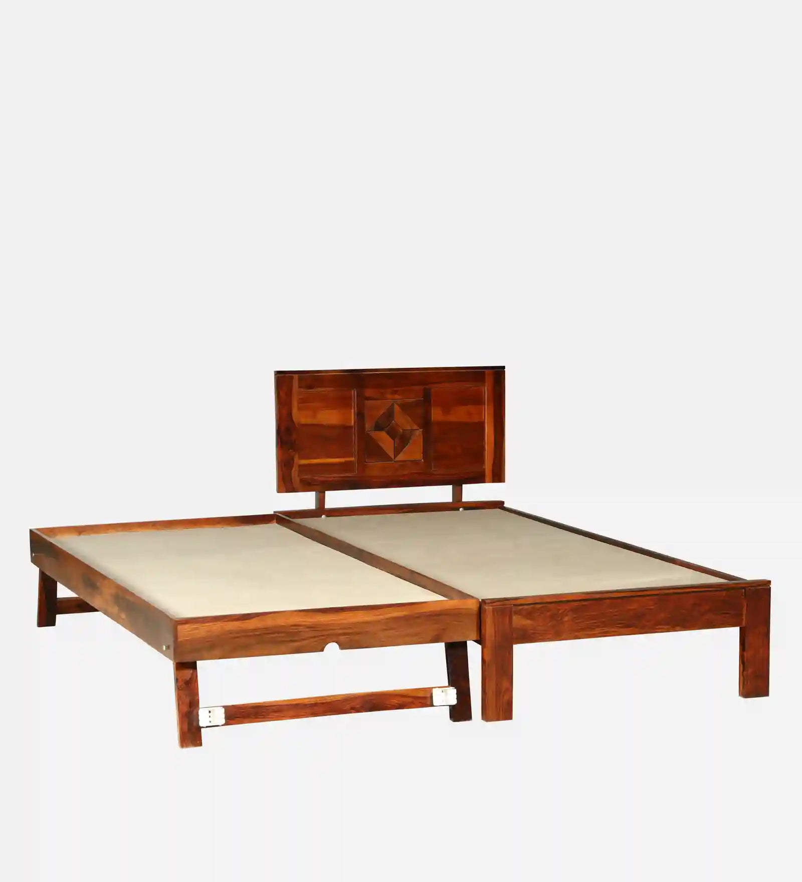 Solid wood trundle bed single size Shraya guest bed design India