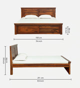 Vandena  Solid Wood Bed In Honey Oak Finish By Rajwada
