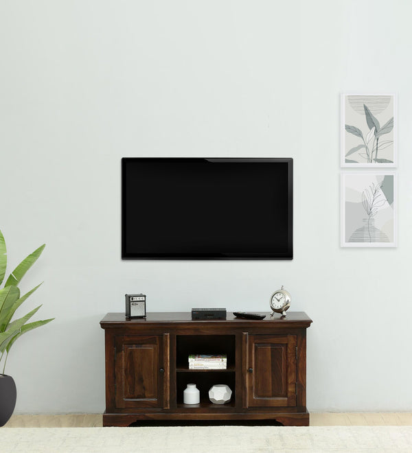 vandena  Solid Wood TV Console for TVs up to 43" In Provincial Teak Finish By Rajwada