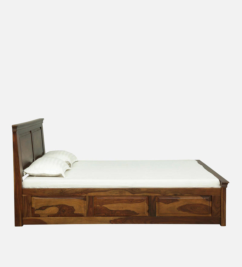 Vandena  Solid Wood Bed With Box Storage In Provincial Teak Finish By Rajwada