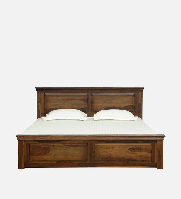vandena  Solid Wood Queen Size Bed With Box Storage In Provincial Teak Finish By Rajwada