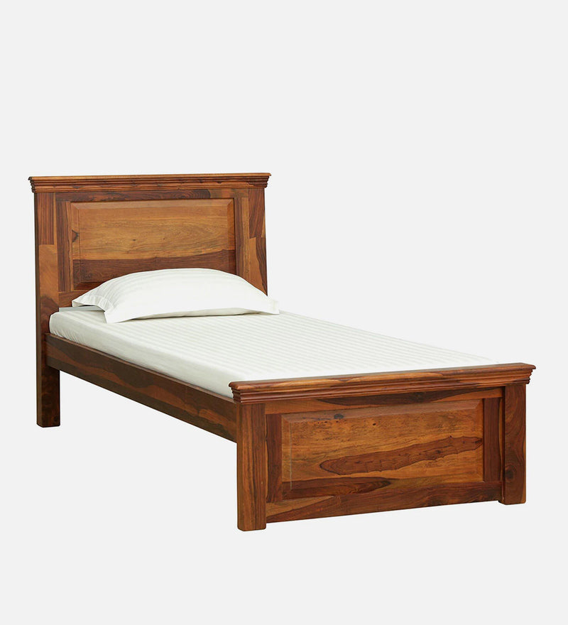 Vandena  Solid Wood Single Bed In Honey Oak Finish By Rajwada