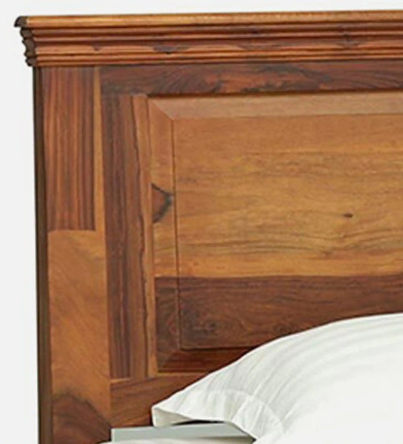 Vandena  Solid Wood Single Bed In Honey Oak Finish By Rajwada