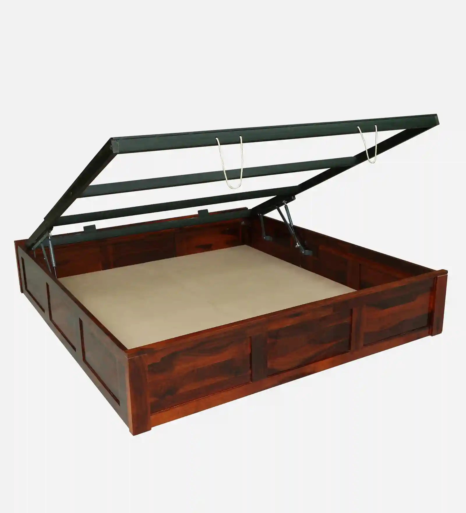 Sthira hydraulic storage king bed solid wood Indian