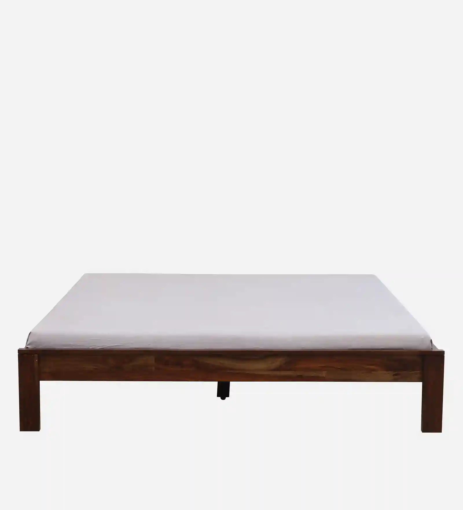 sthira king size bed without storage honey finish premium solid wood bed design