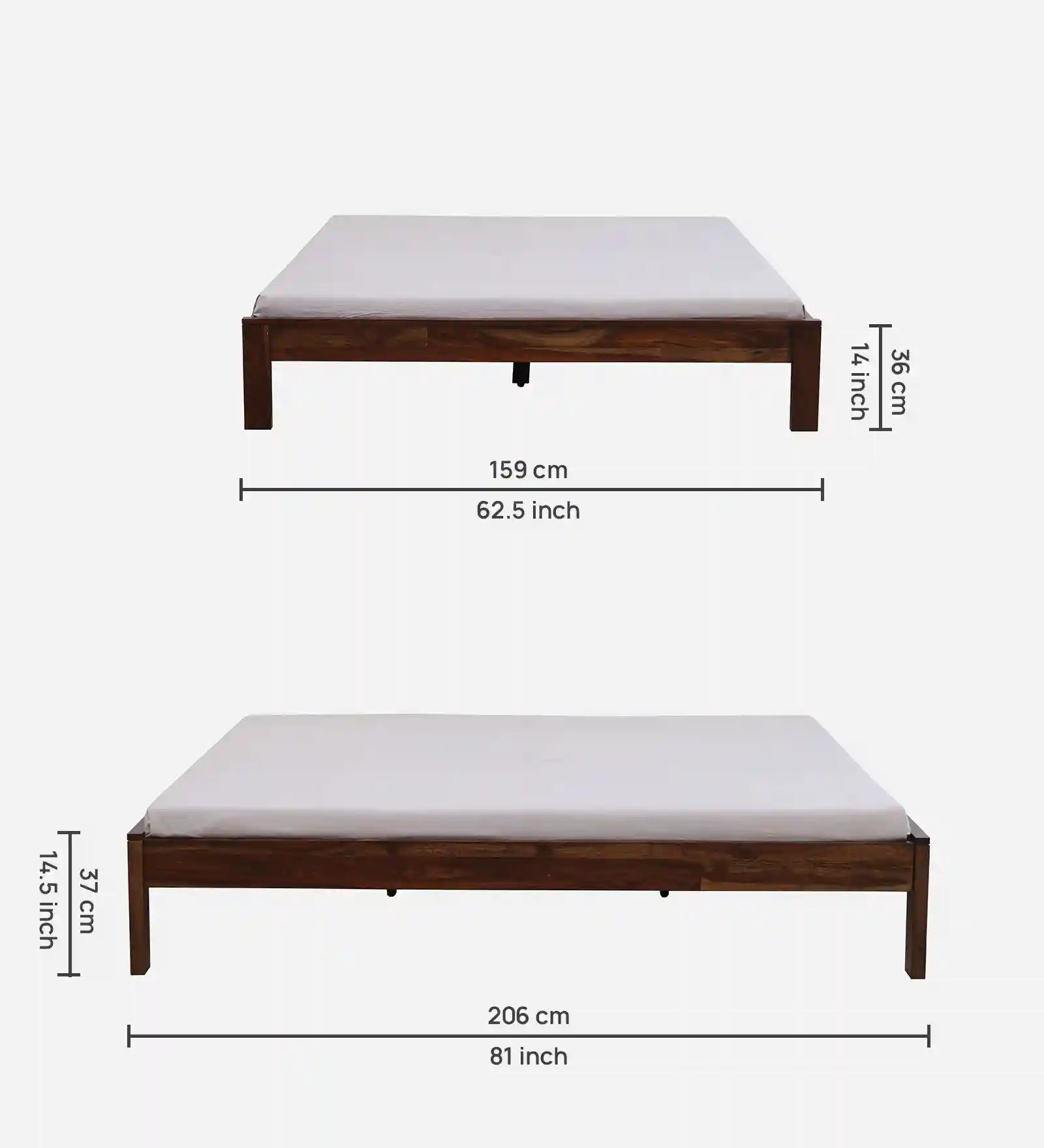Sthira modern queen bed solid wood clean interior style