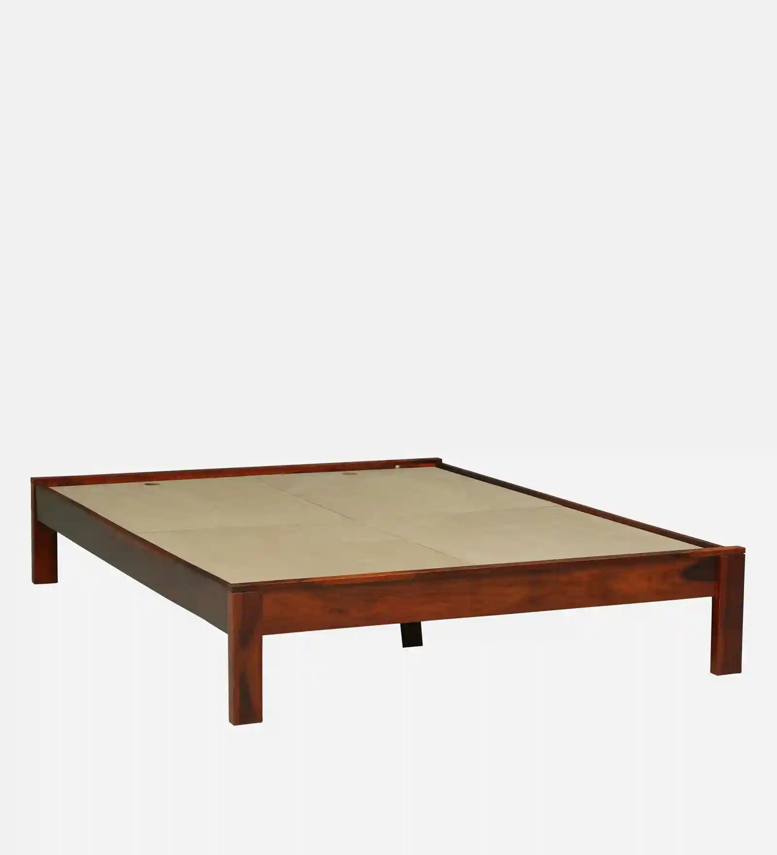 sthira sheesham wood king size bed without storage strong durable wooden frame