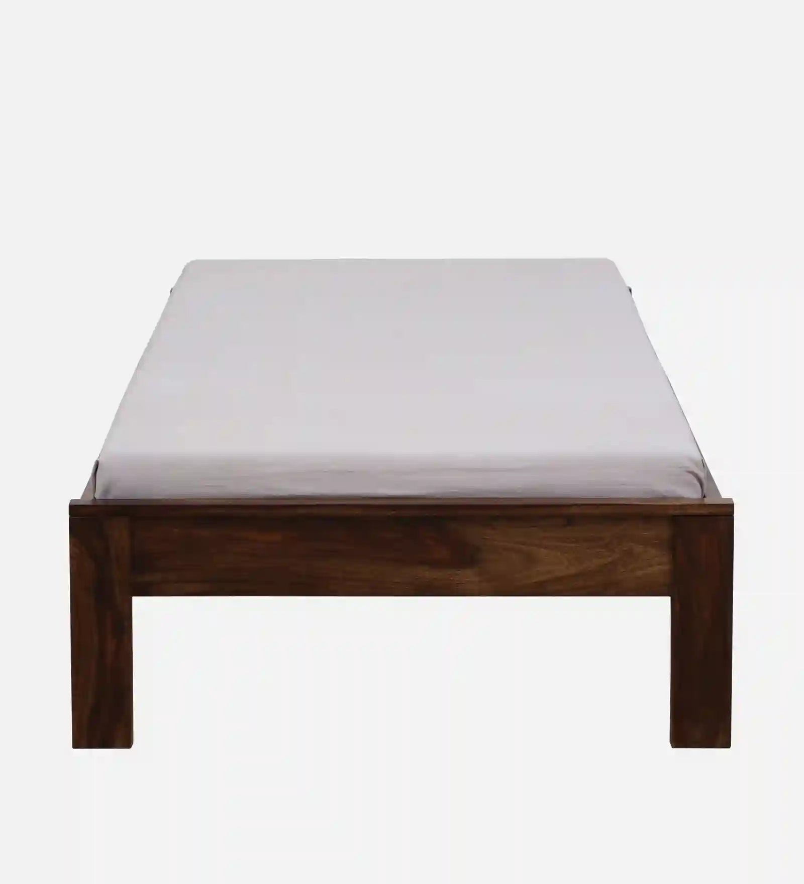Sthira solid wood single bed clean design wooden bed frame India