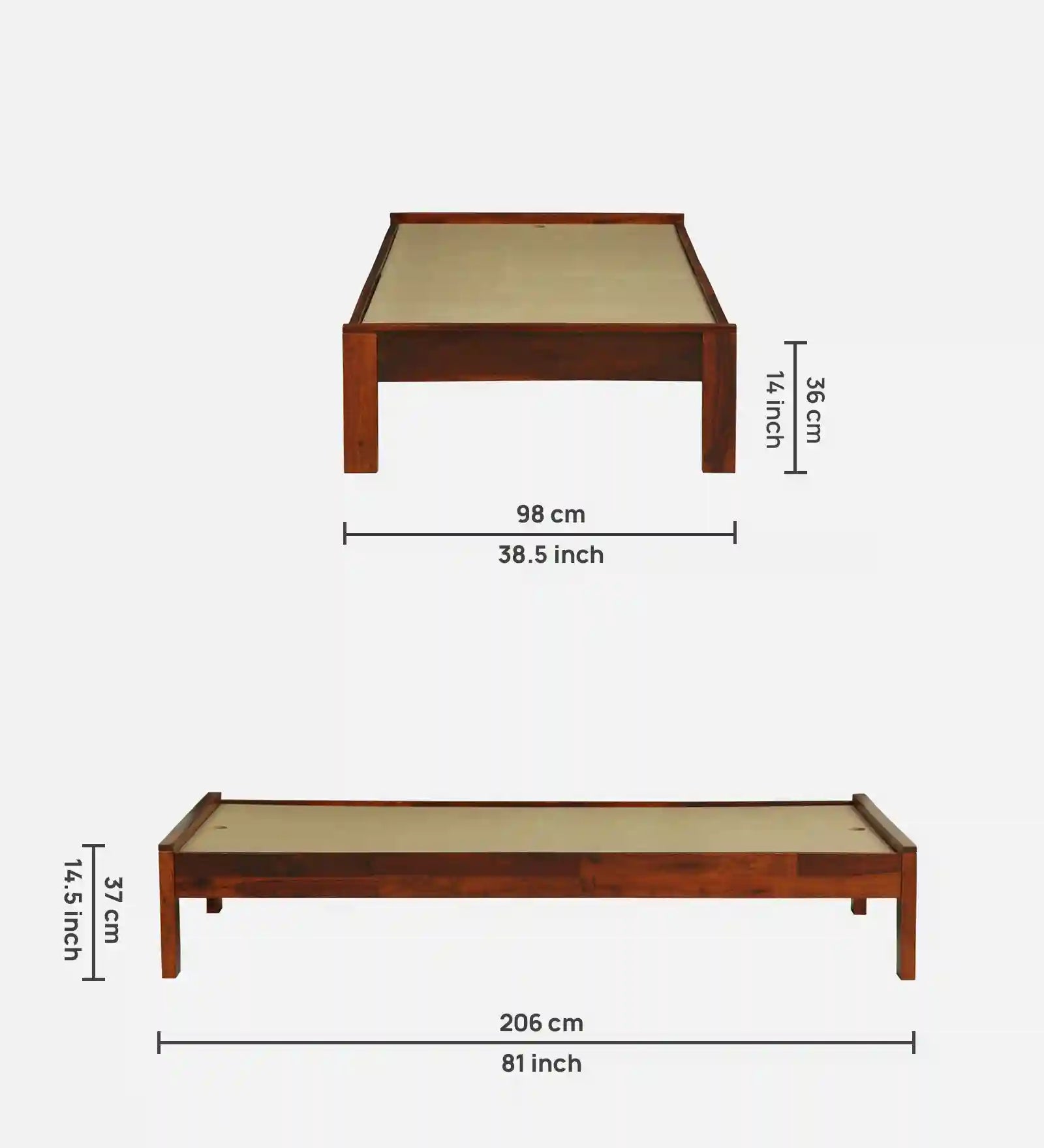 Sthira solid wood single cot modern Indian bedroom furniture
