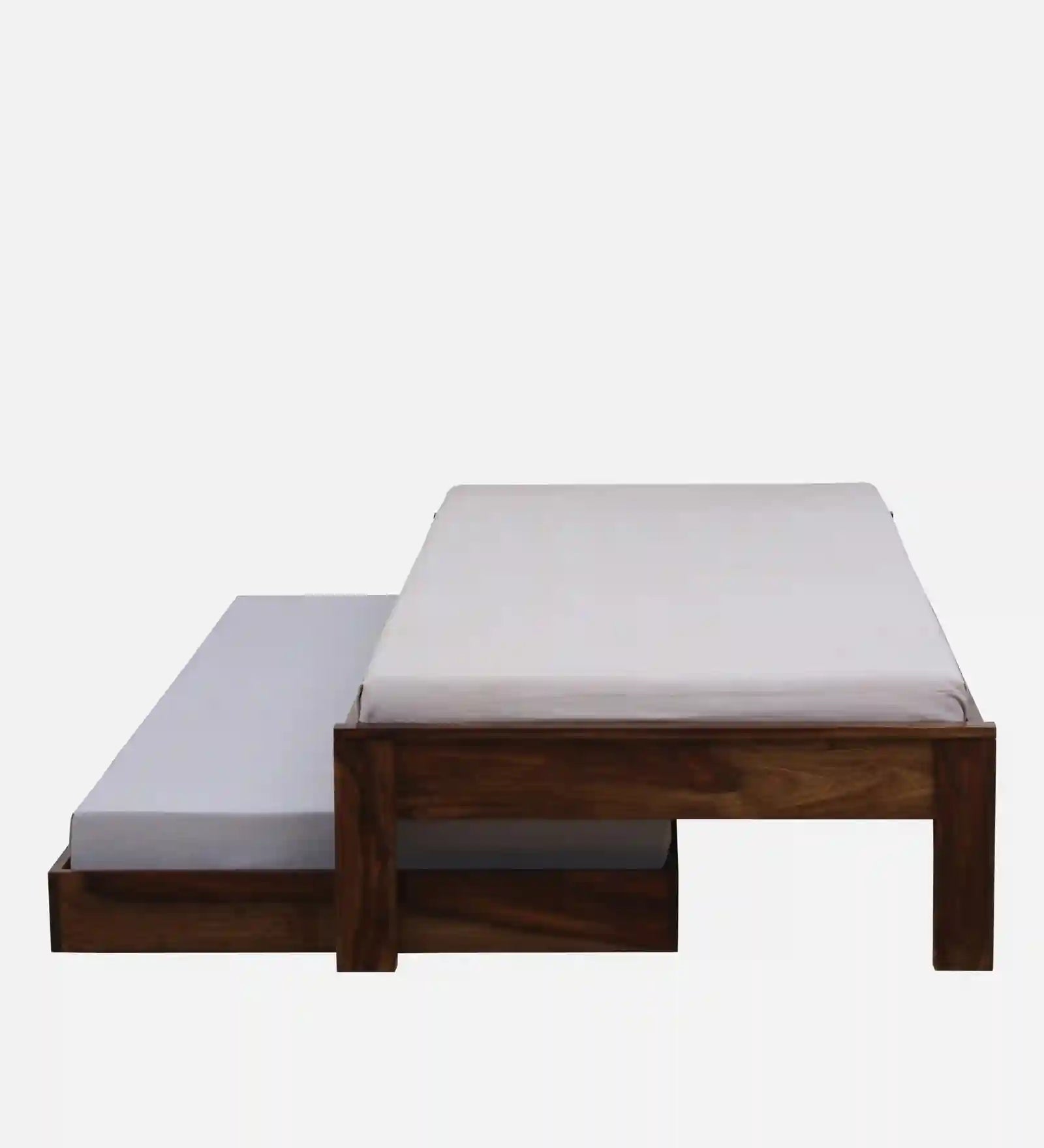 sthira sheesham wood single bed with trundle side view modern bedroom furniture design