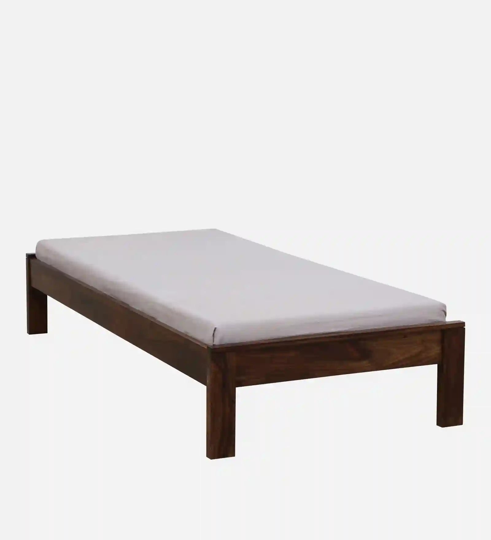 Sthira wooden single bed minimal style solid wood bed India