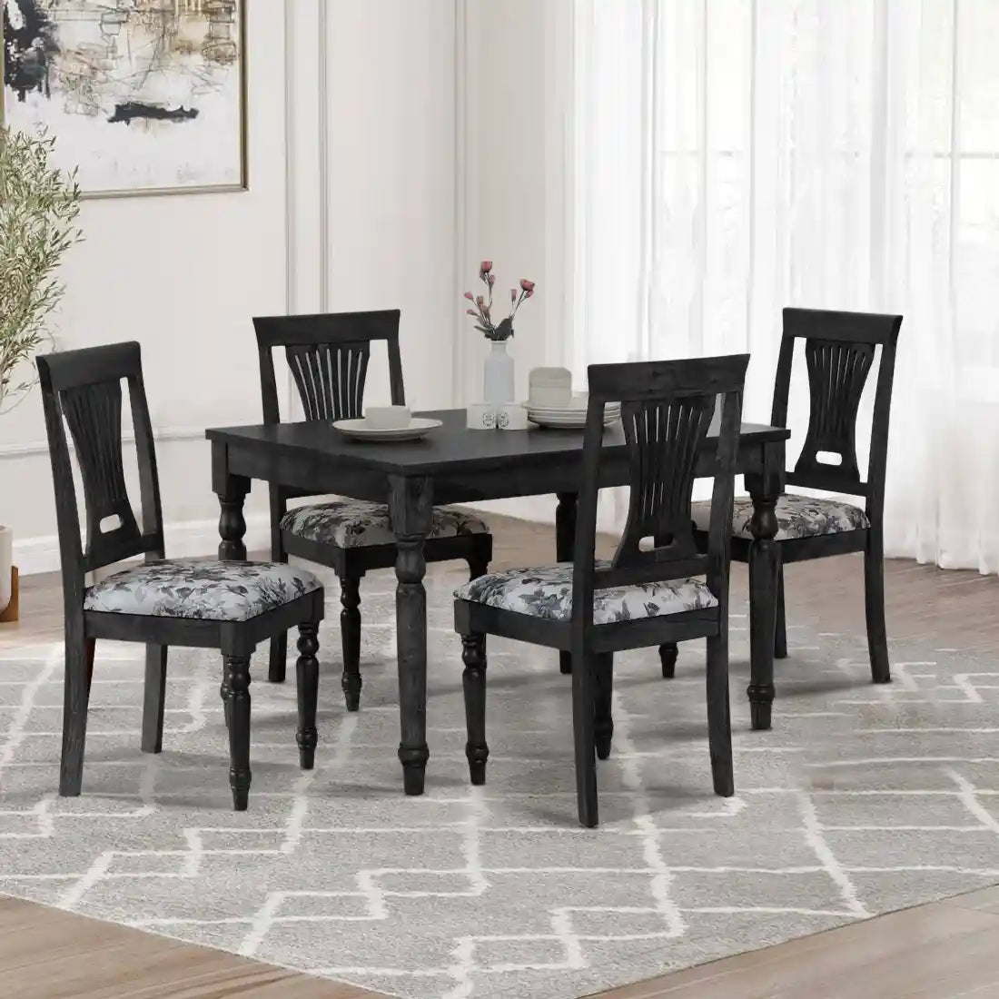 Strong build Sheerel sheesham dining set four seater long lasting furniture