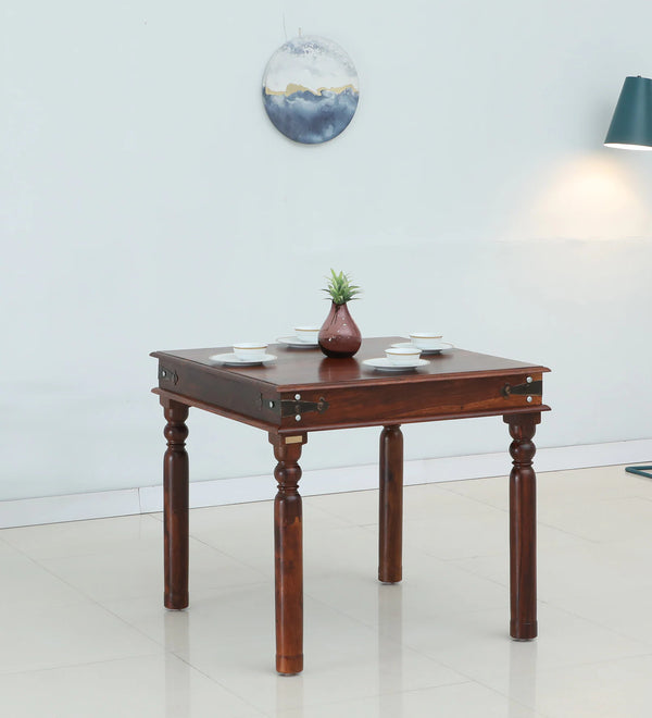 Samrita  Solid Wood 4 Seater Dining Table In Honey Oak Finish By Rajwada