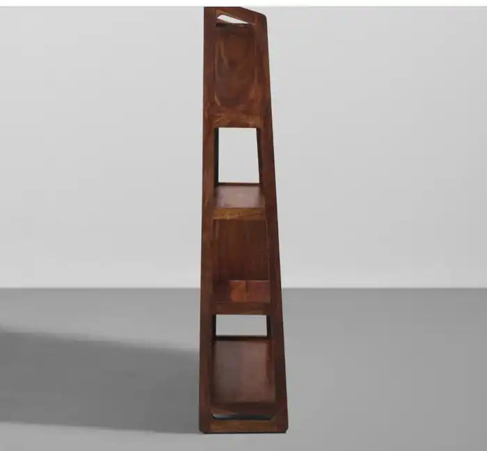 Tall sheesham wood bookshelf modern bookcase for home library