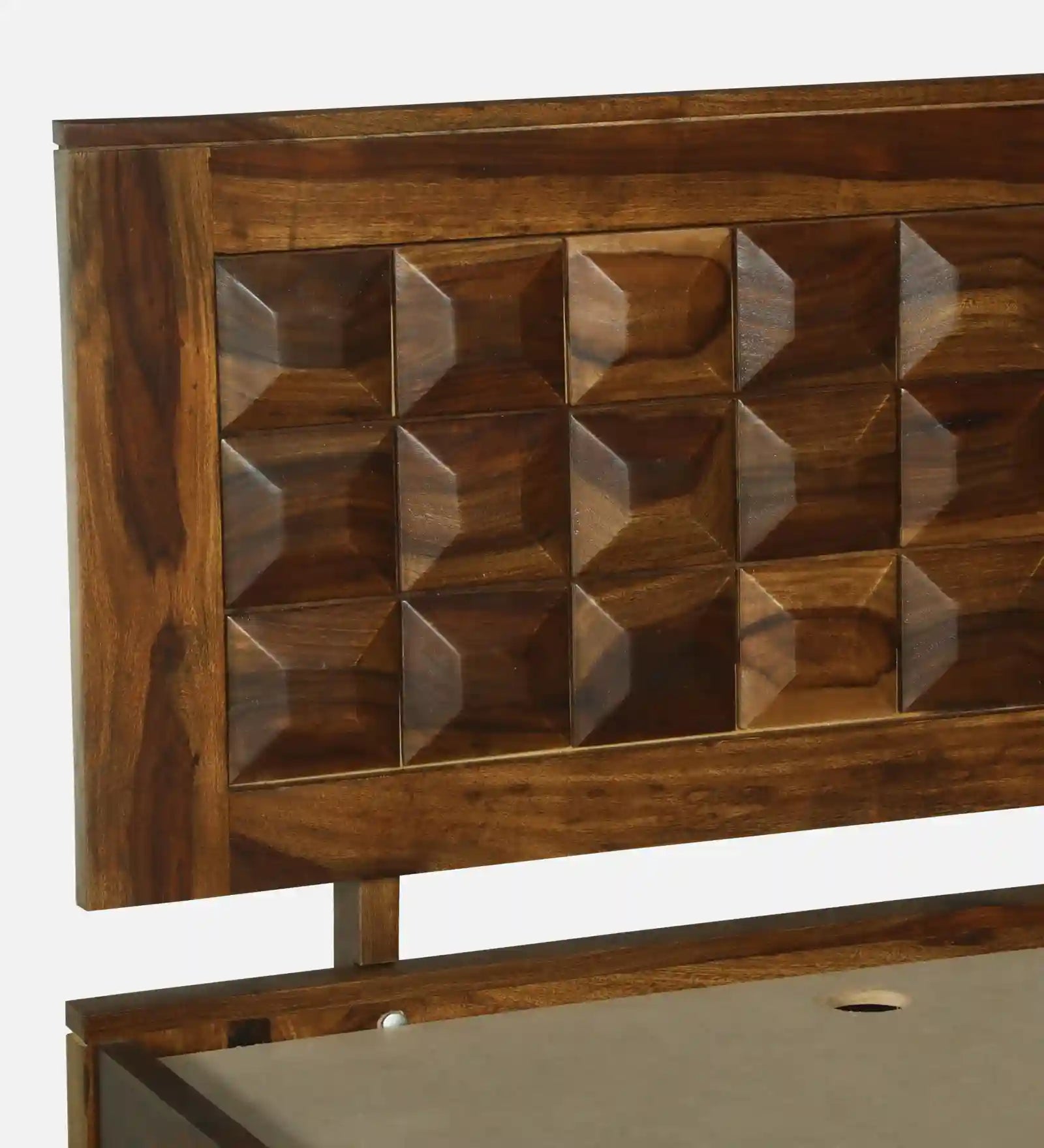 tejas sheesham wood single bed with storage styled in modern bedroom setup space saving design