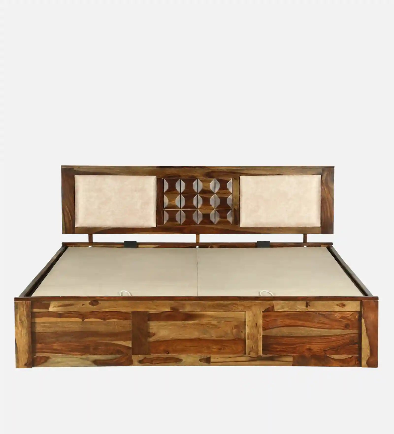 sheesham wood queen size drawer storage bed top mattress view modern wooden bed india