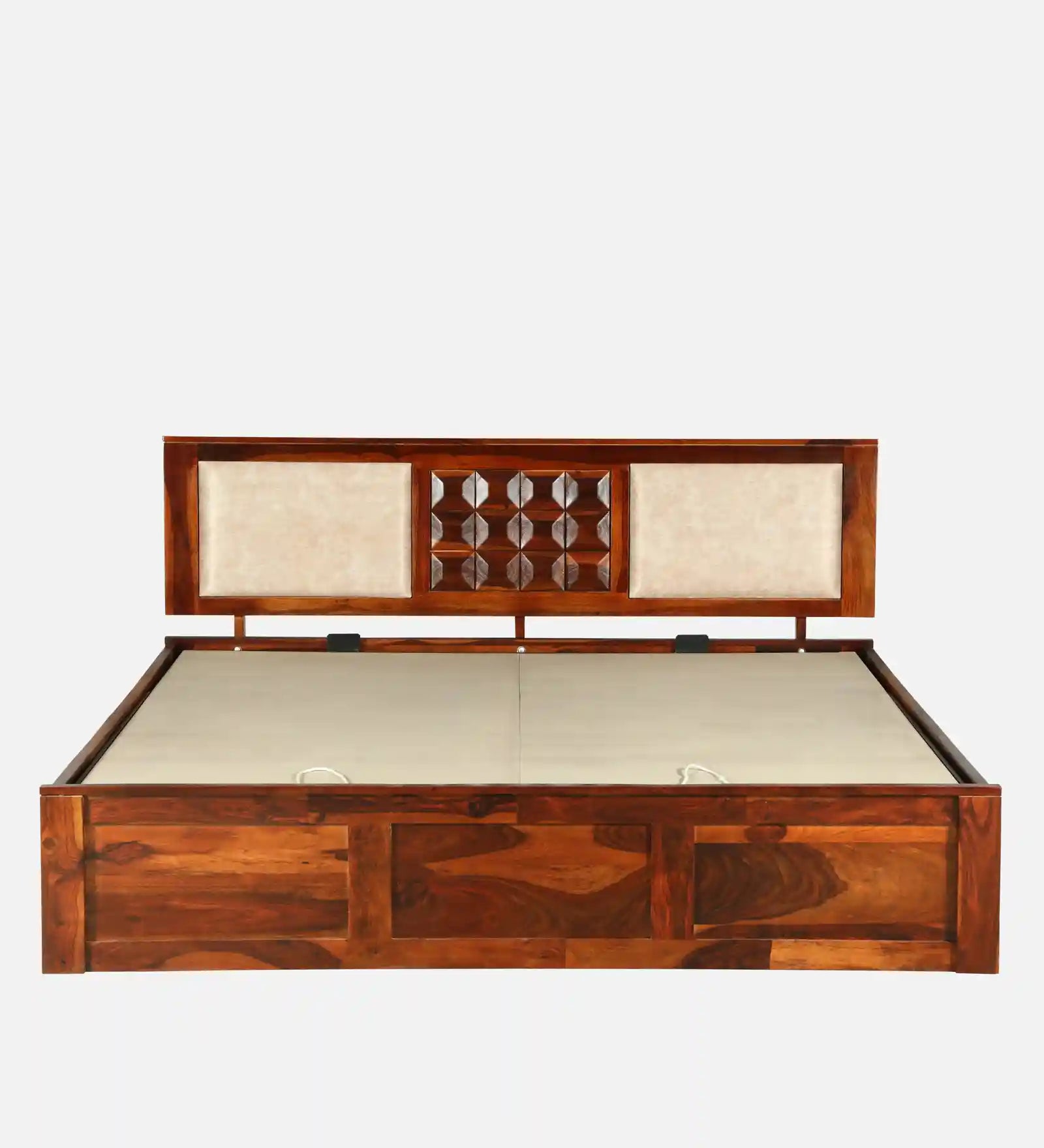 sheesham wood queen size hydraulic storage bed top mattress view modern wooden bed india