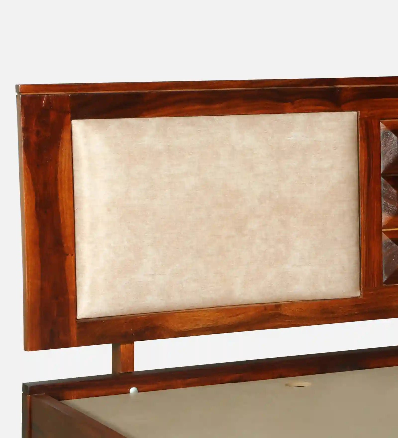 modern bedroom lifestyle with sheesham wood drawer storage queen size bed india