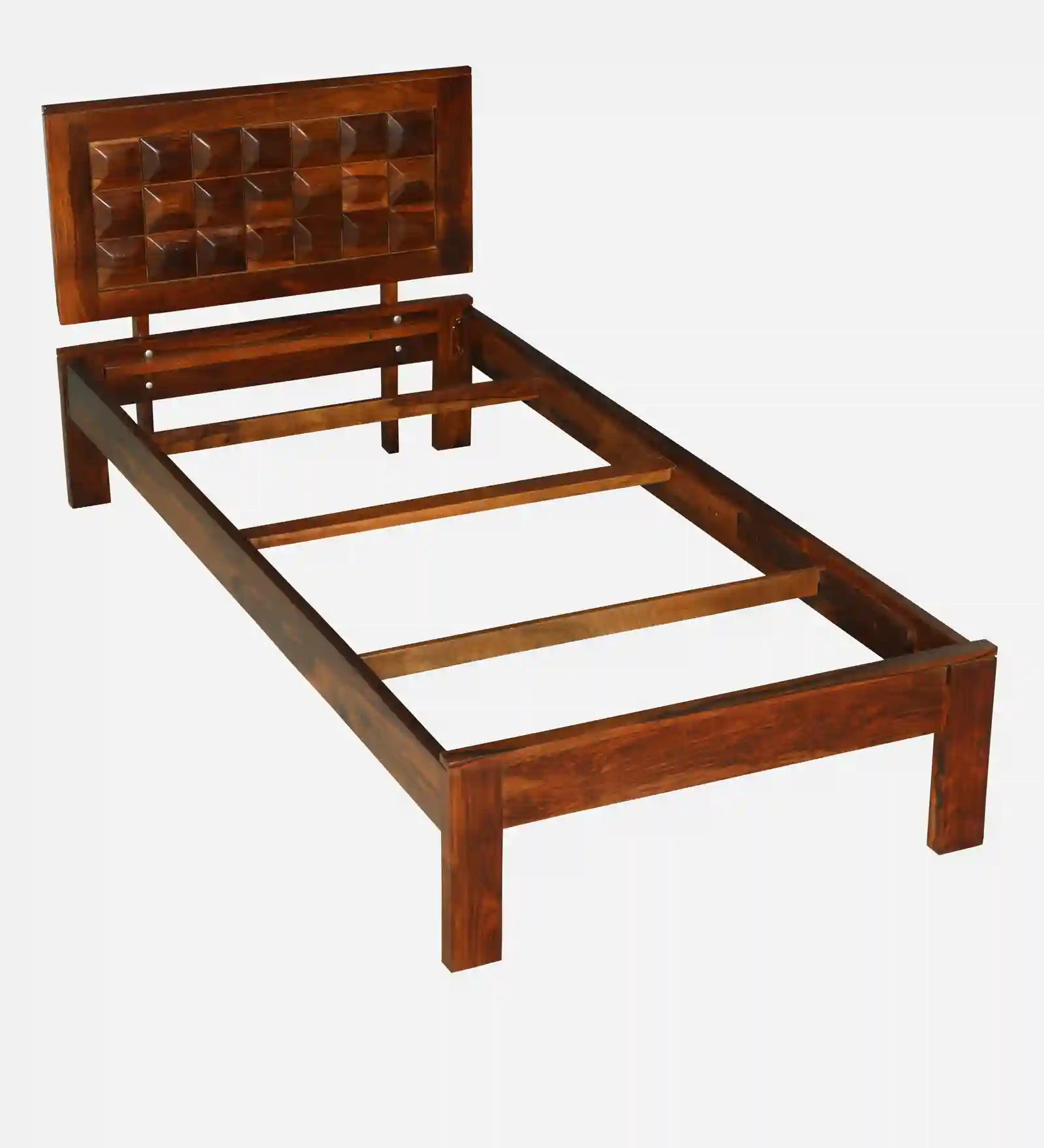 tejas sheesham wood single bed without storage strong durable wooden frame