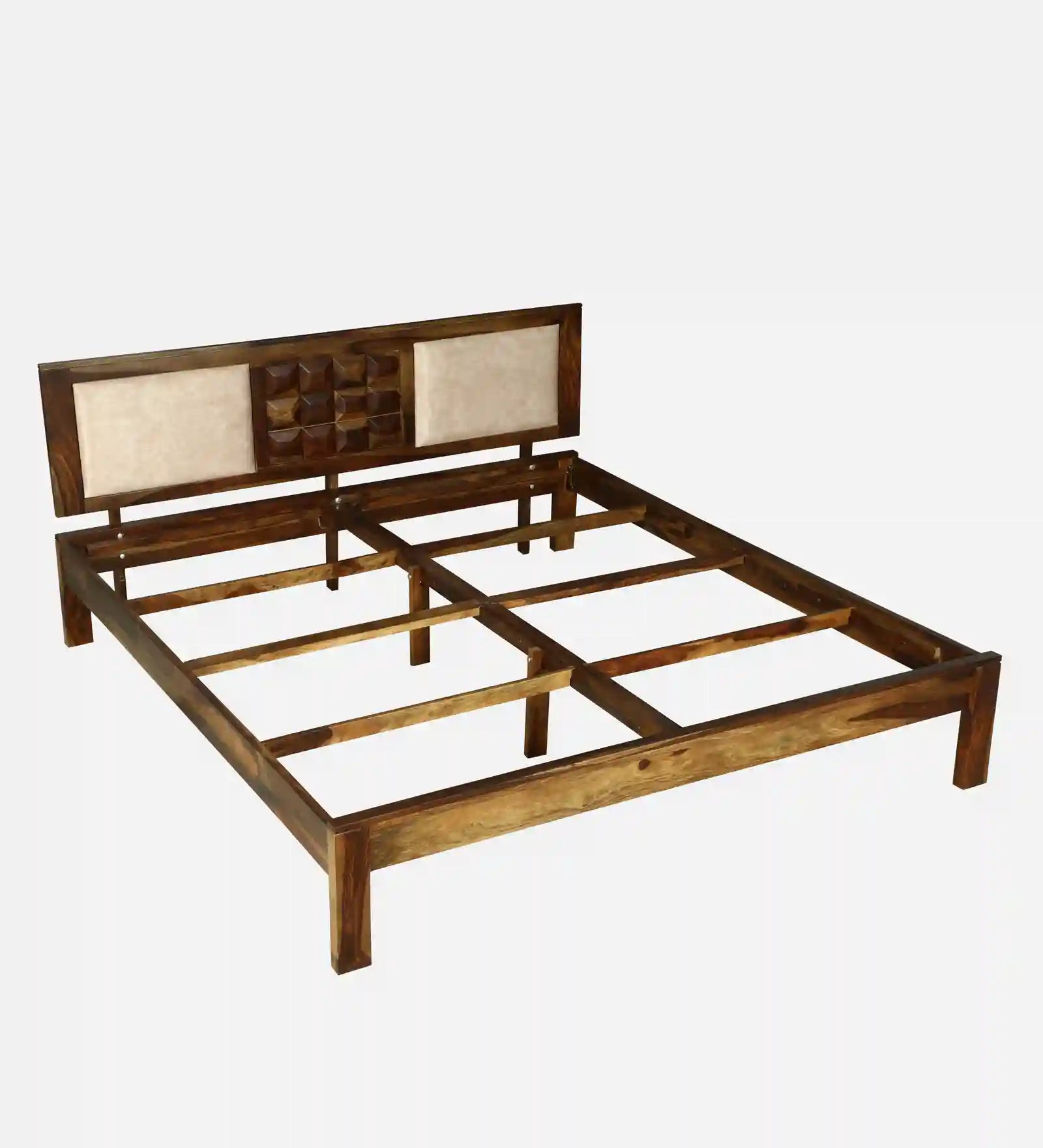 Tejas solid wood king bed strong frame design