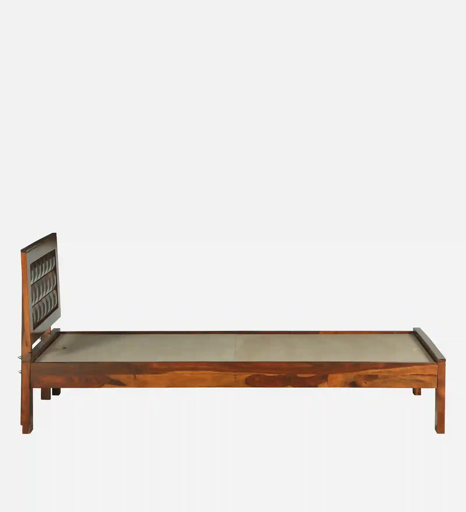 tejas solid wood single bed side view without storage modern bedroom furniture