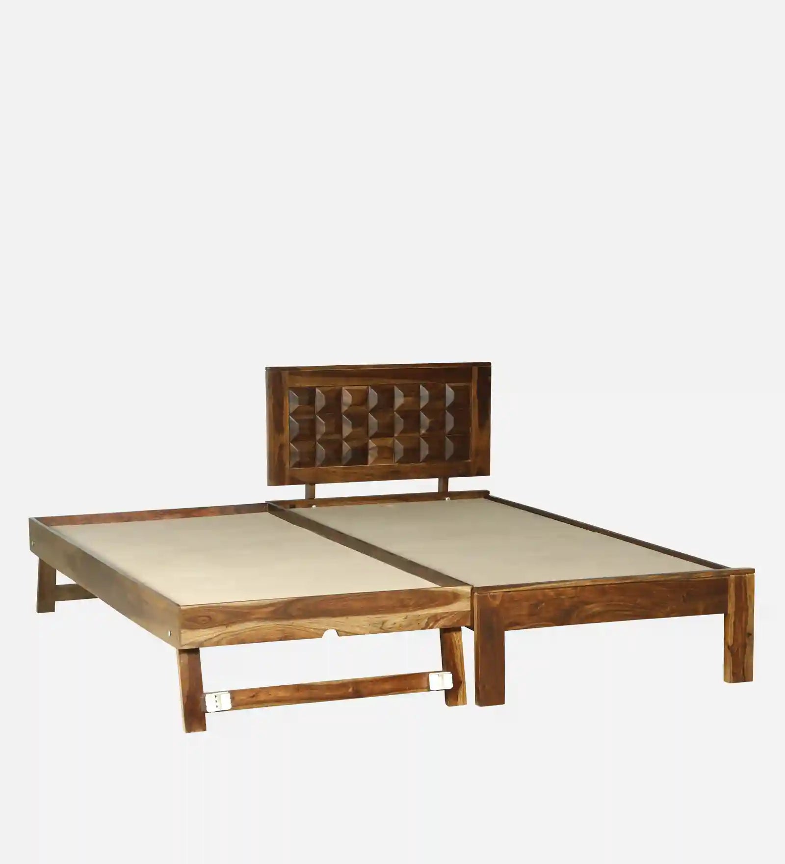 tejas sheesham wood single bed with trundle clean simple modern design solid wood furniture