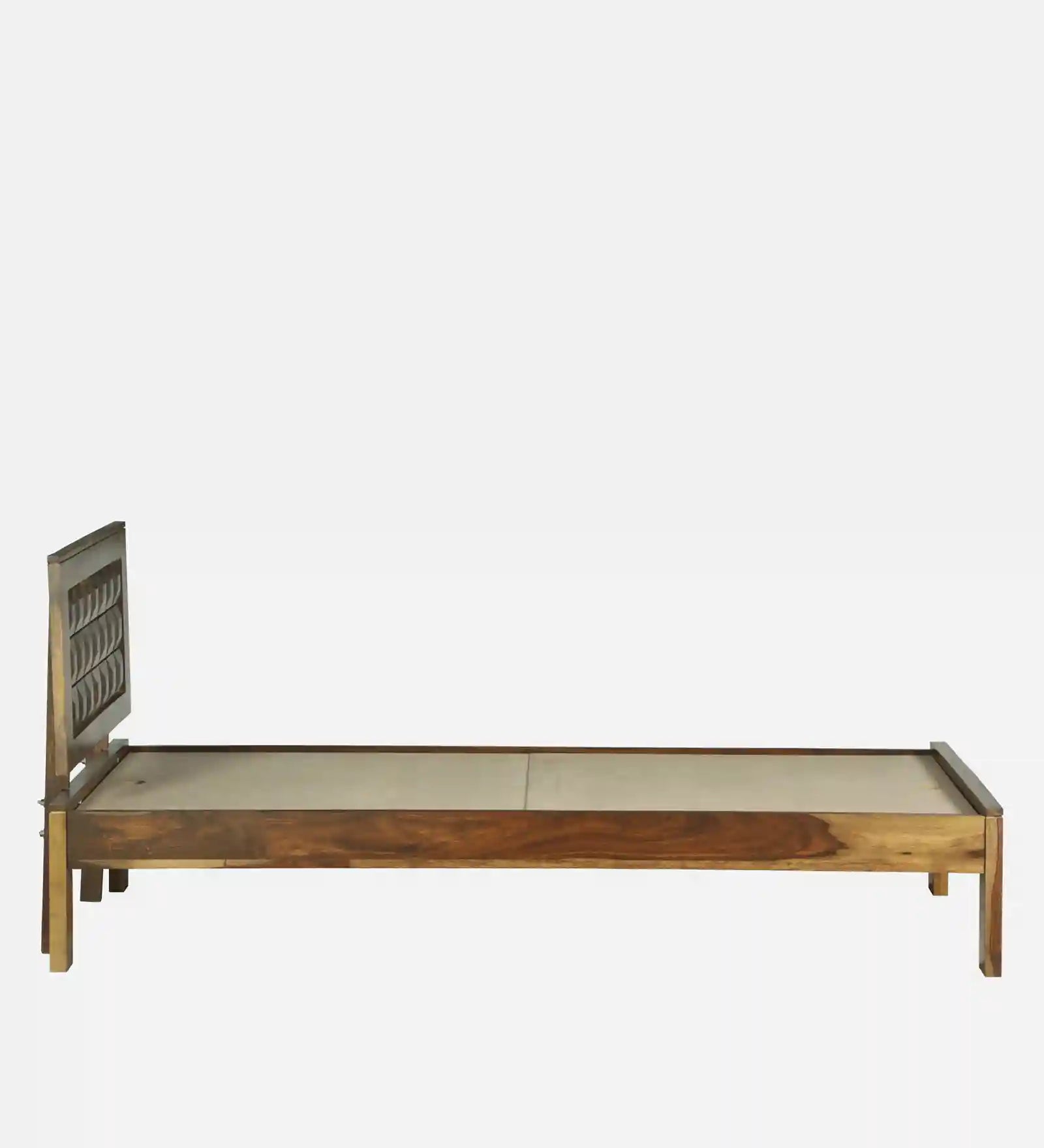tejas sheesham wood single bed without storage side view modern bedroom furniture