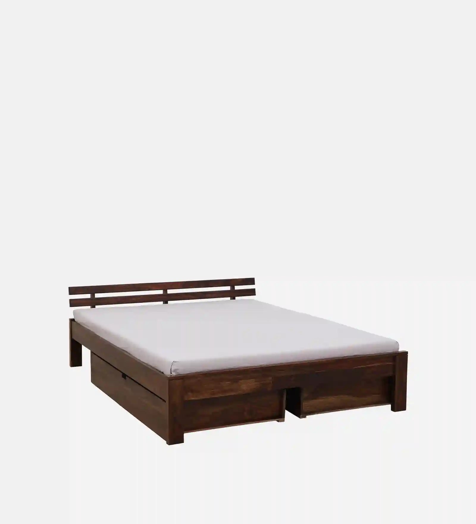 solid sheesham timber drawer bed side layout queen size india