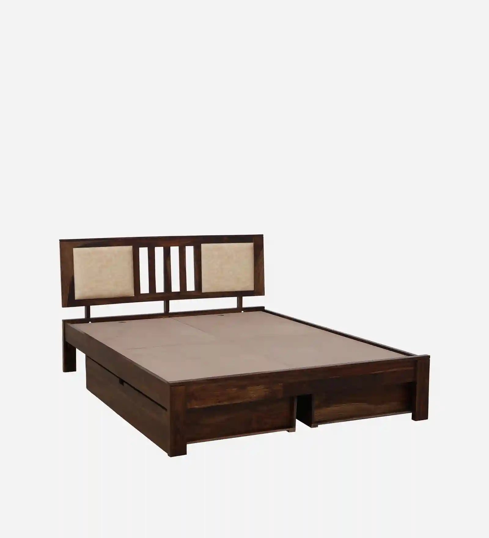 solid sheesham timber drawer bed side module queen size storage bed india