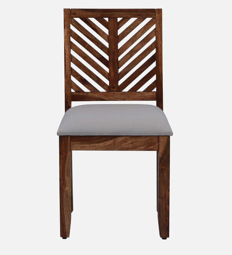 Elista Solid Wood Dining Chair (Set of 2) in Rustic Teak Finish  By Rajwada