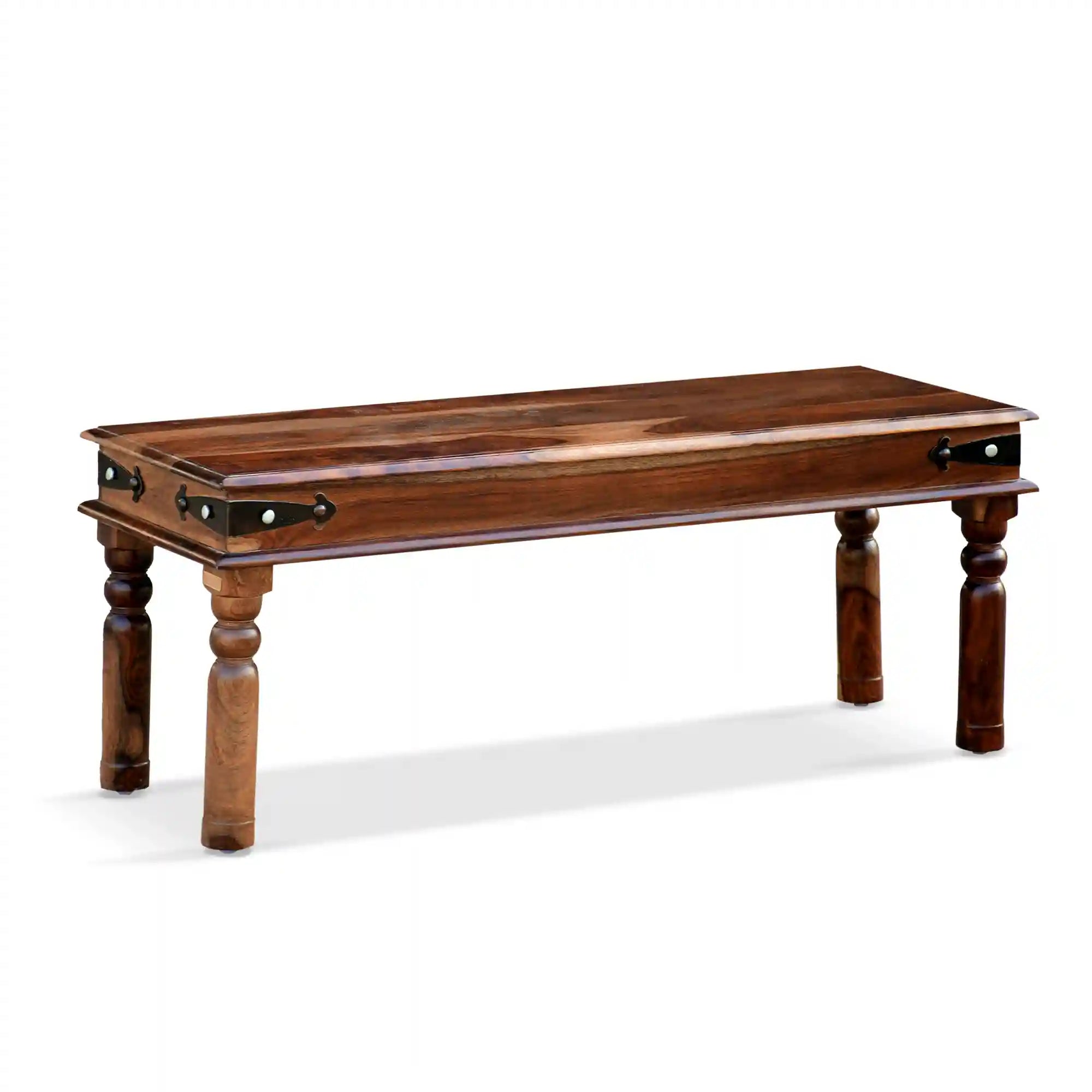 Traditional Haveli six-seater dining table set with bench classic wooden furniture