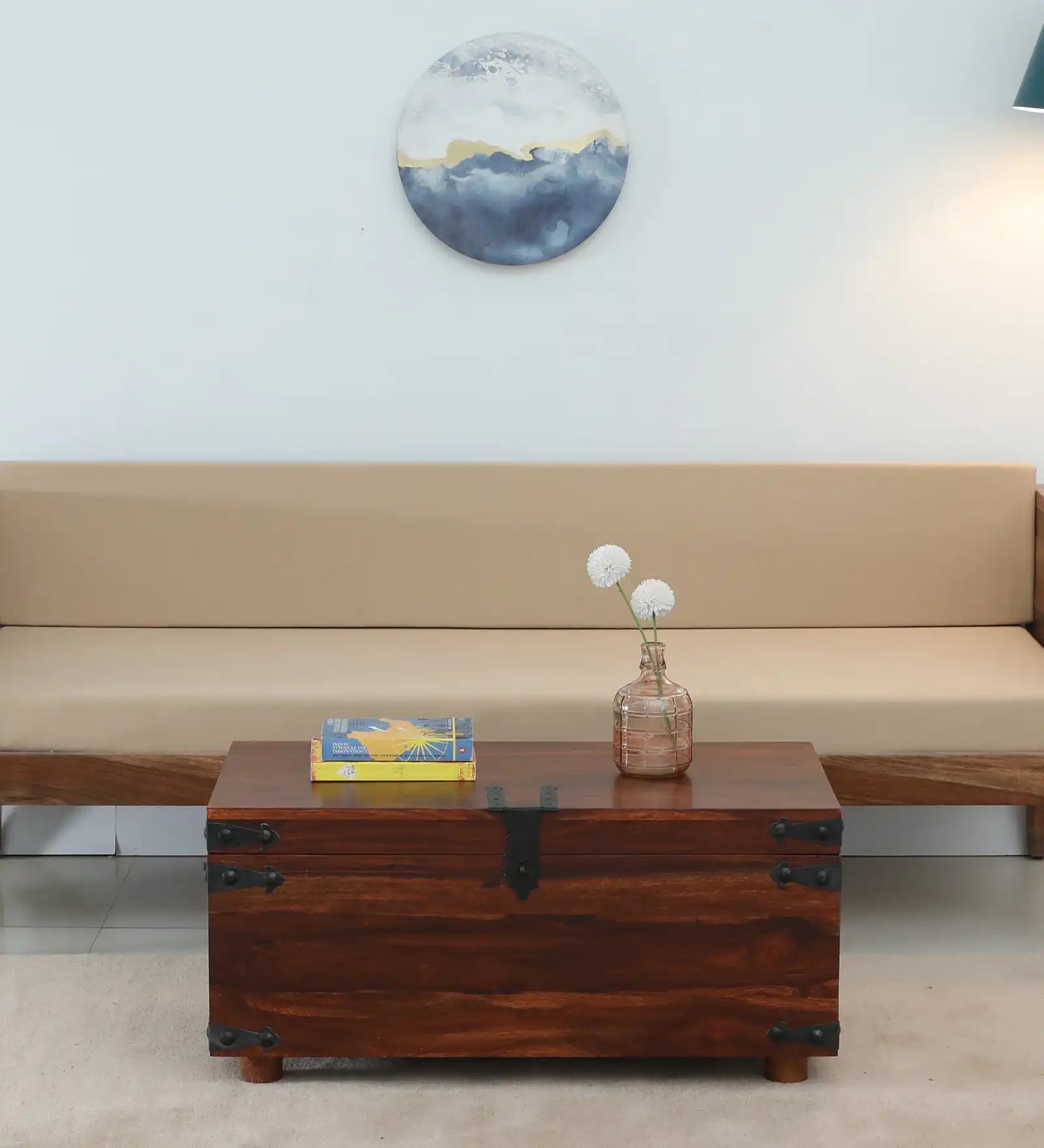 Traditional Samrita wooden sandook storage chest sheesham design