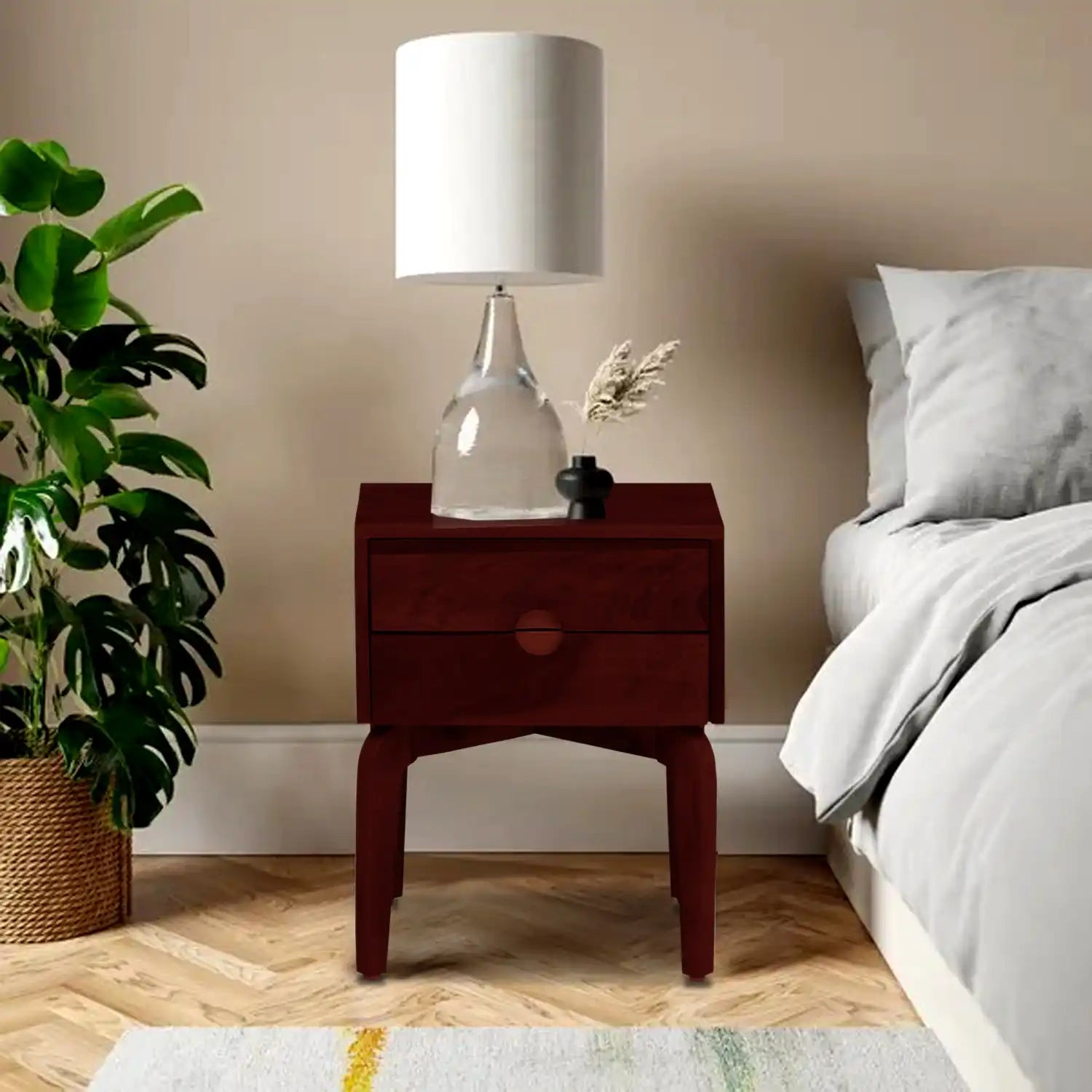 Tulsi sheesham wood bedside table compact wooden side table India