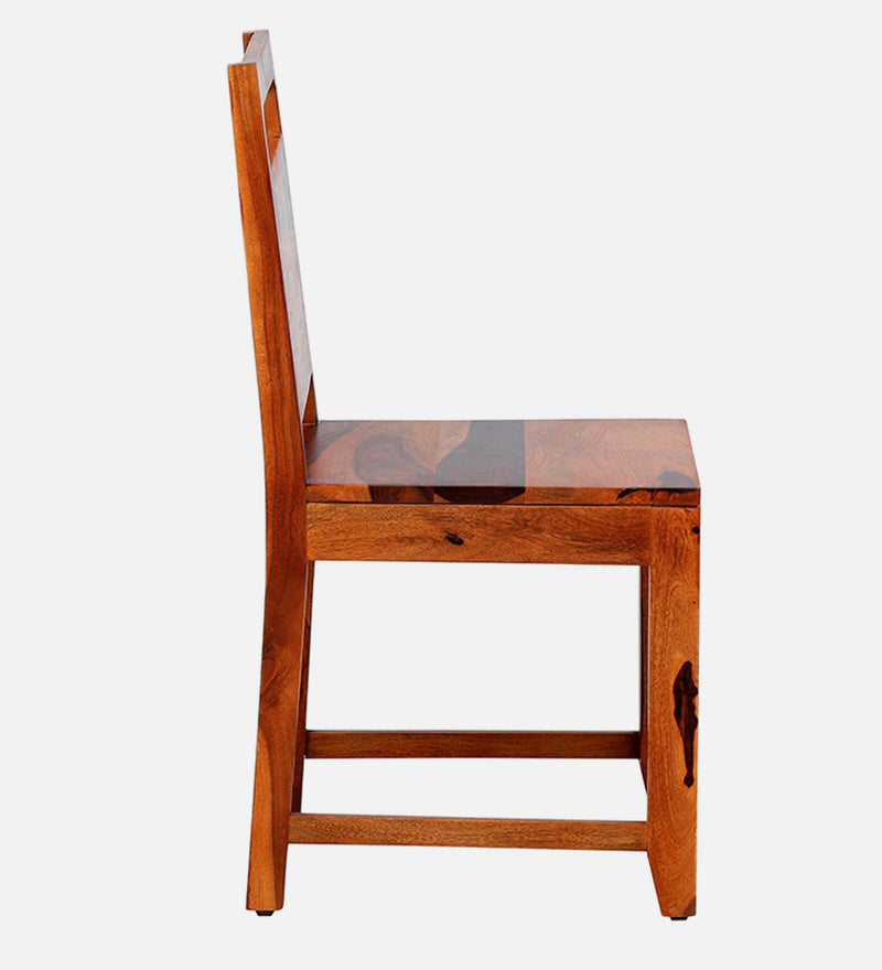 hari Solid Wood Dining Chair (Set Of 2) In Natural Teak Finish By Rajwada
