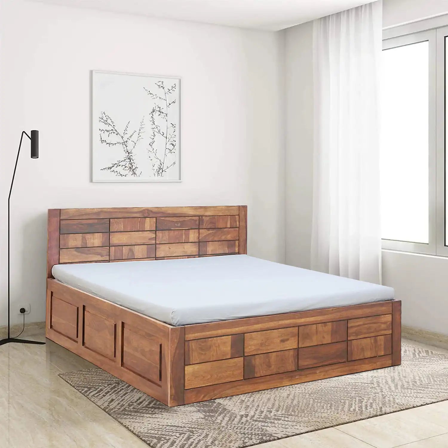 Ultra durable solid wood bed box storage strong build