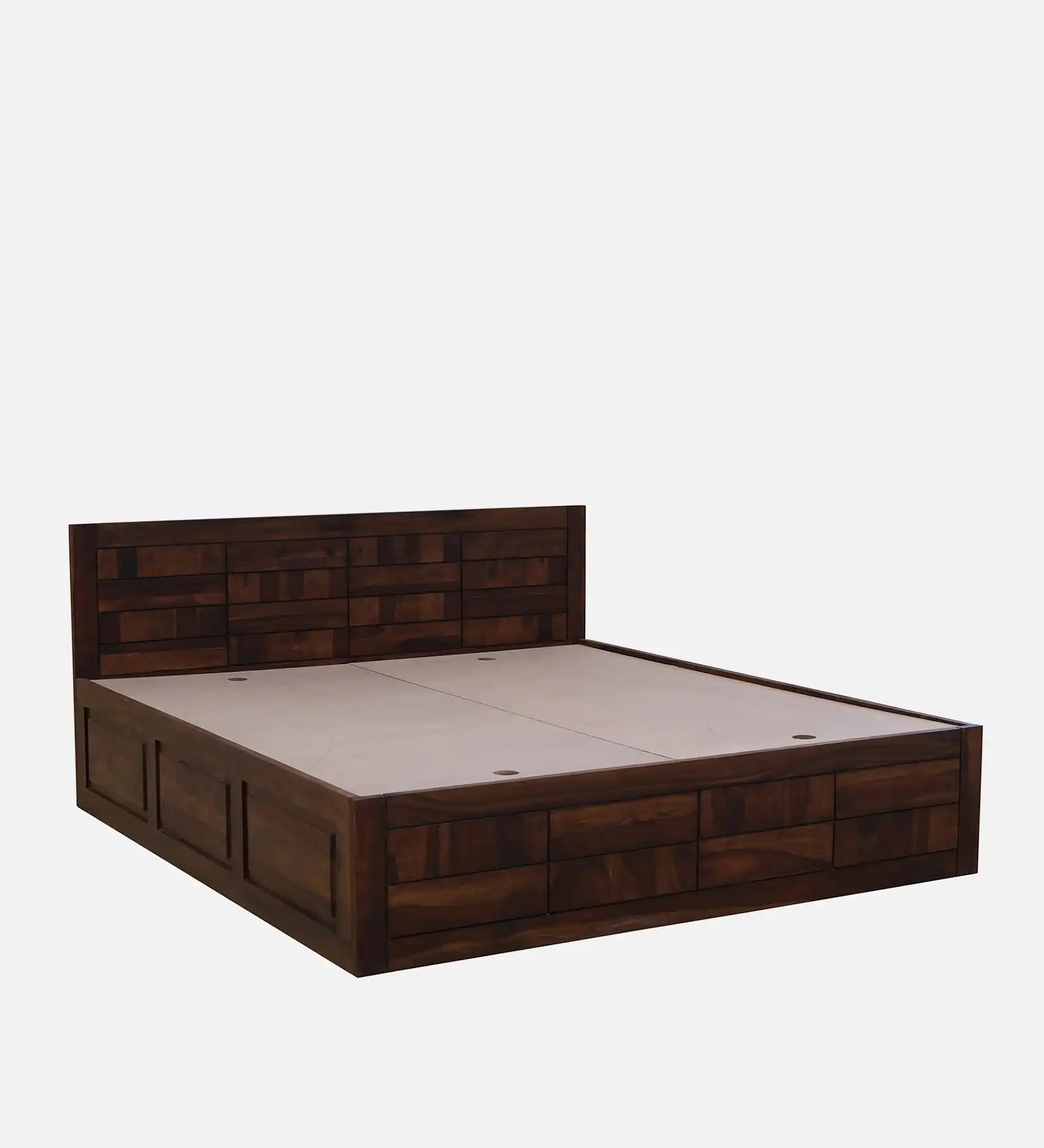 Ultra modern solid wood bed box storage premium look