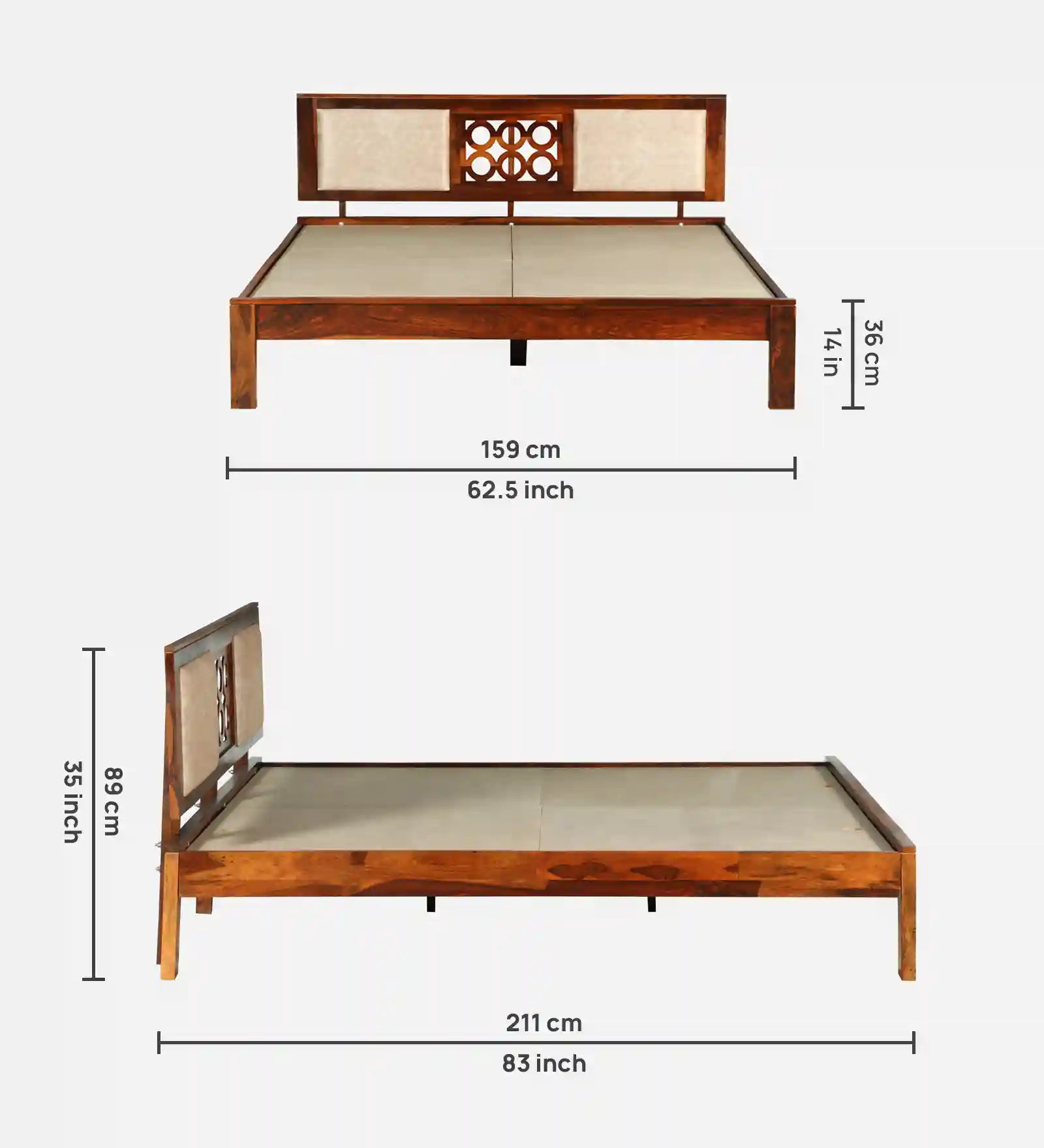 Vainika solid wood bed no storage minimal home design
