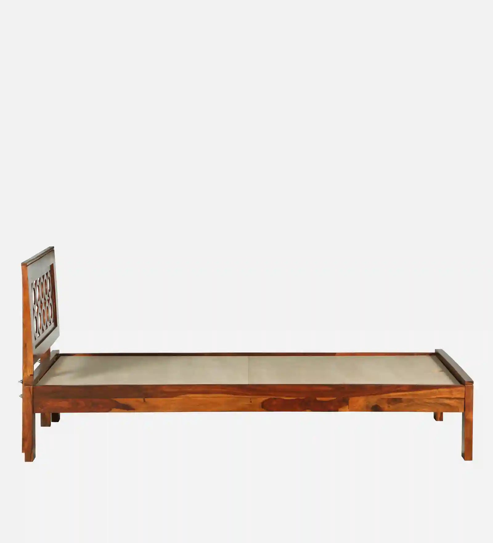 Vainika wooden single bed minimal style solid wood bed India