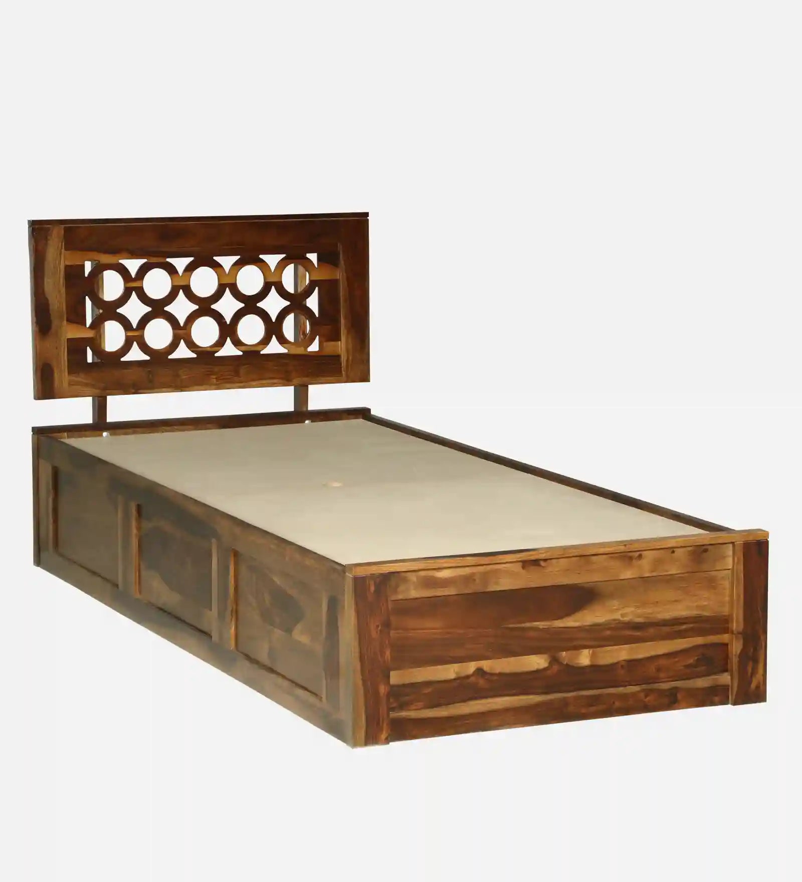 Vainika wooden single bed storage design space saving bed India
