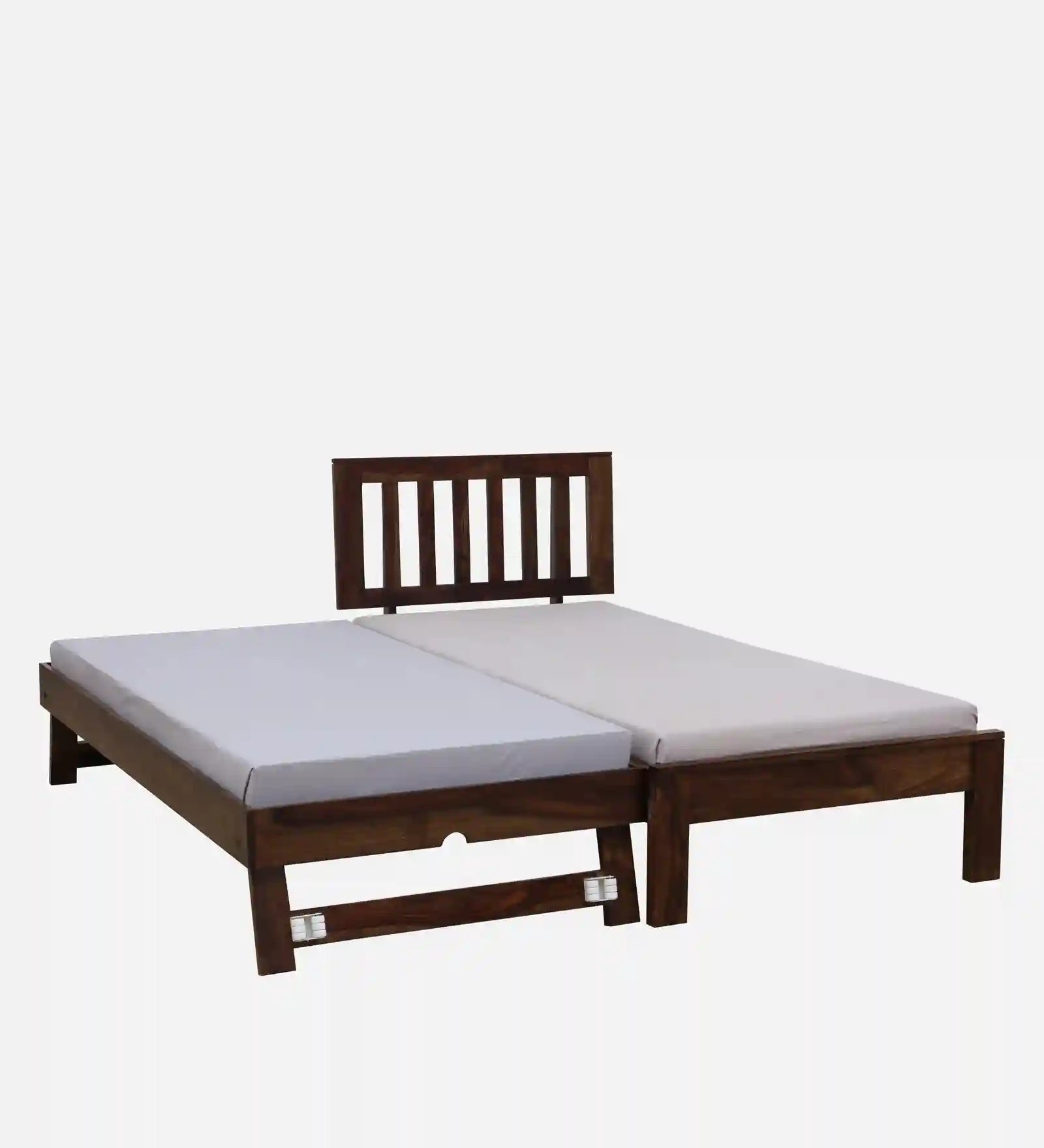 Vriksha single bed with trundle heavy duty wooden frame India