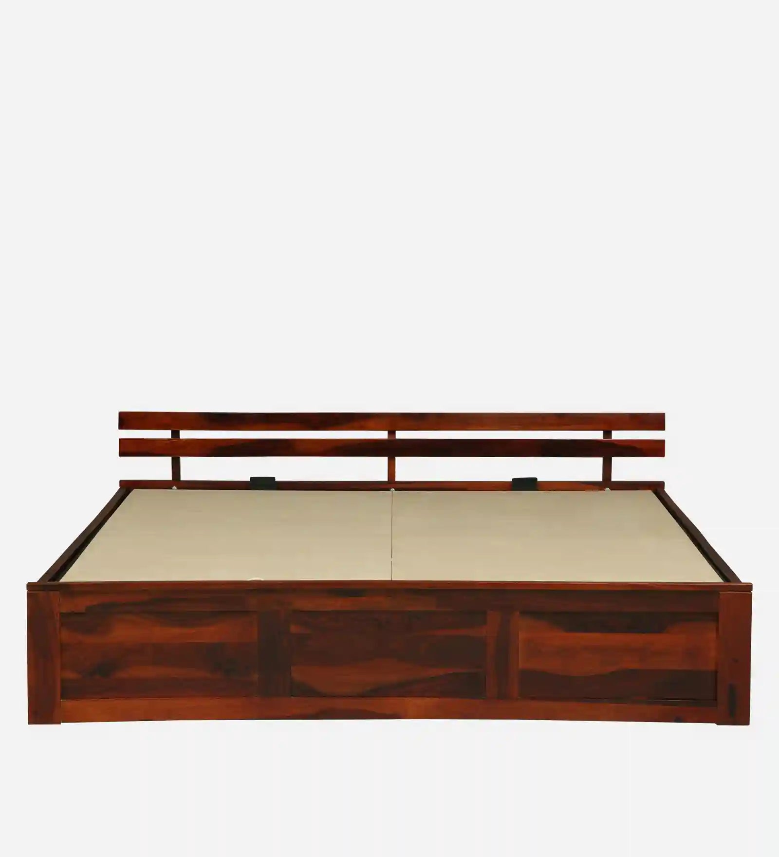 Vriksha solid wood king bed lift storage system design