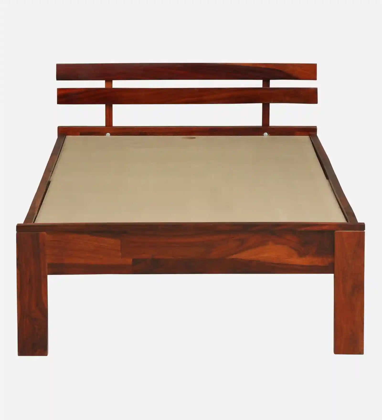 Vriksha solid wood single bed clean design wooden bed frame India